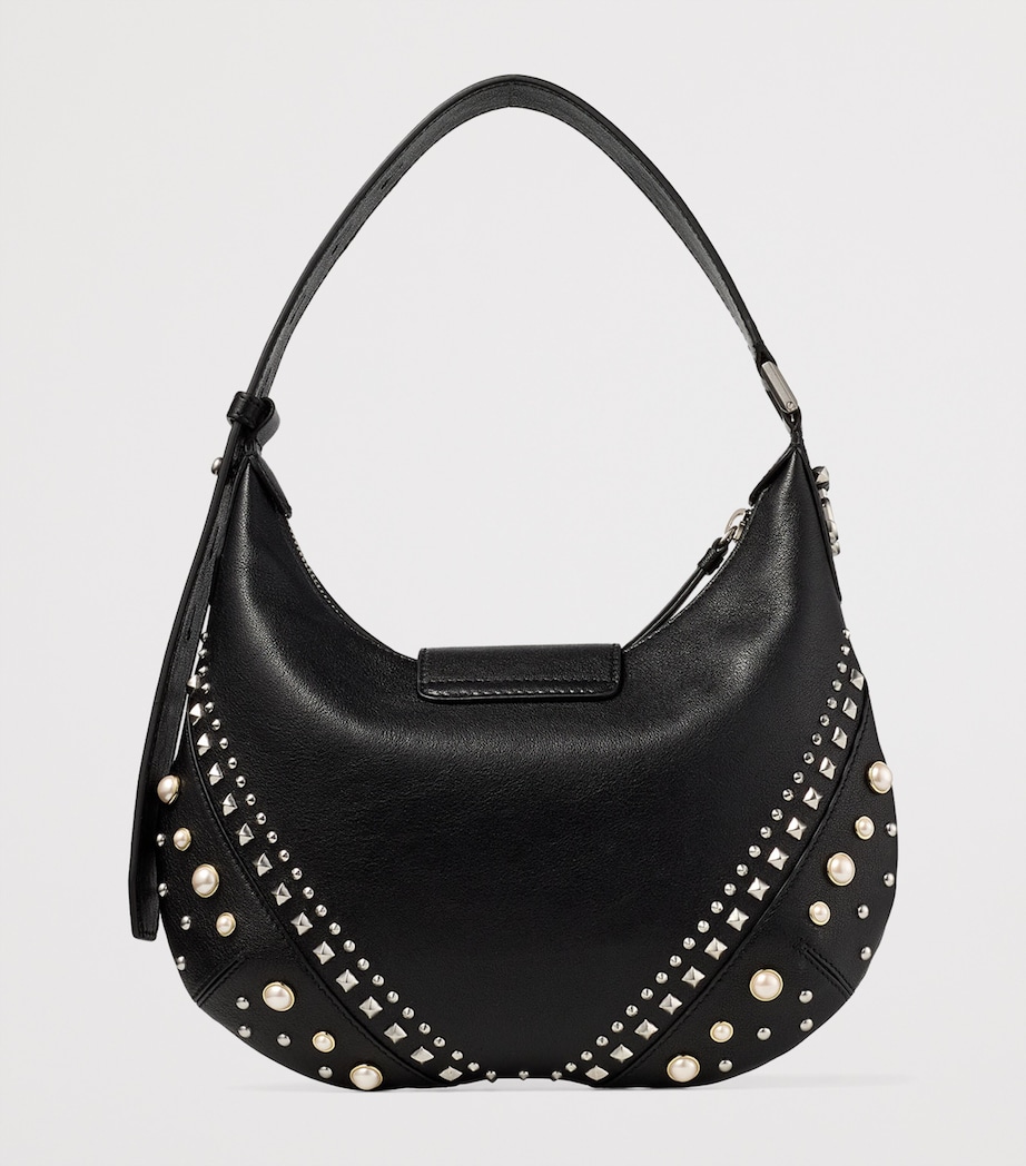 Small Studded Leather Bar Shoulder Bag BLACK/IVORY/ANTIQUE Image 4