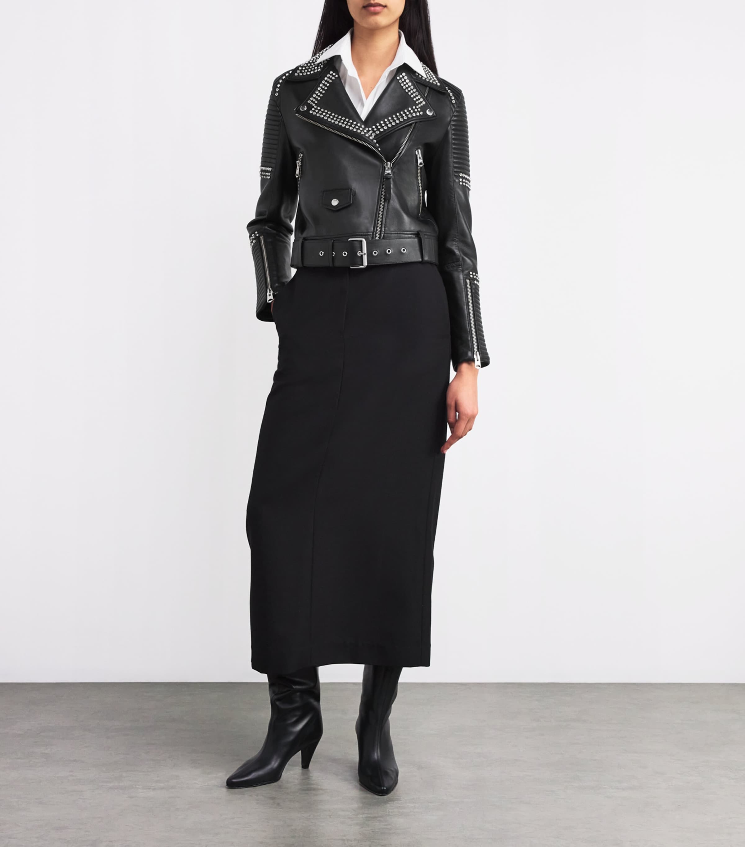 Mackage Studded Masina-ST Leather Jacket | Harrods US