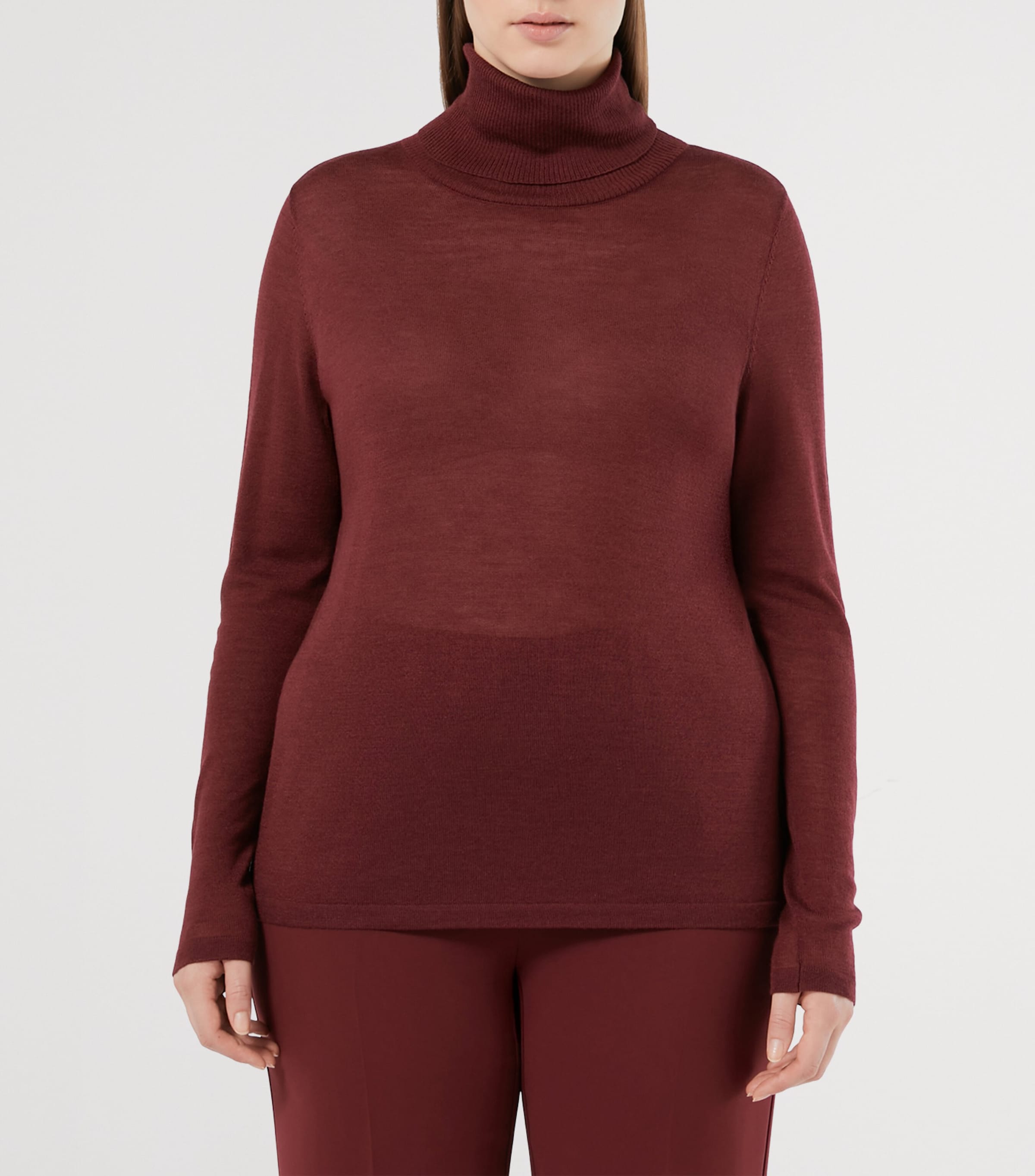 Virgin Wool-Silk-Cashmere Gondola Sweater BORDEAUX Image 2