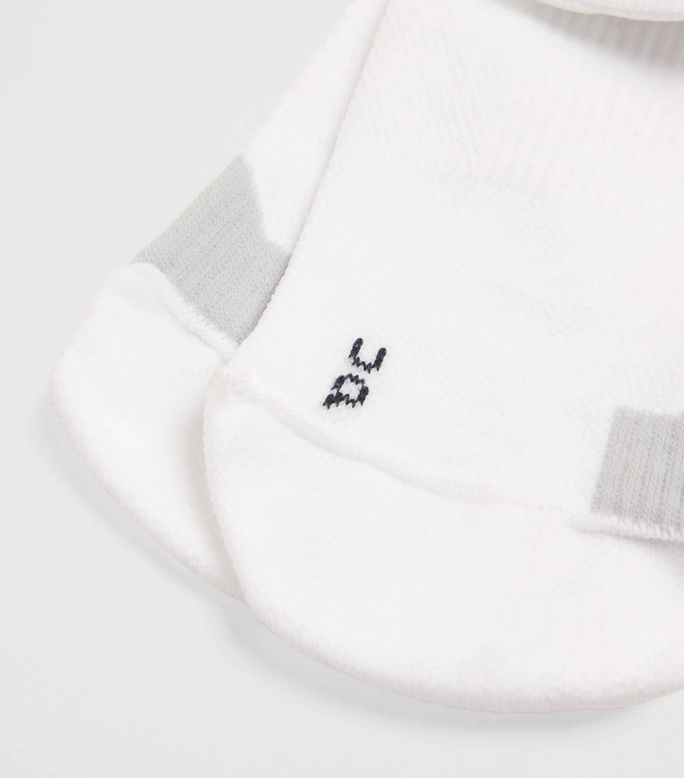 On Womens Performance Run Low Socks White / Glacier Image 2