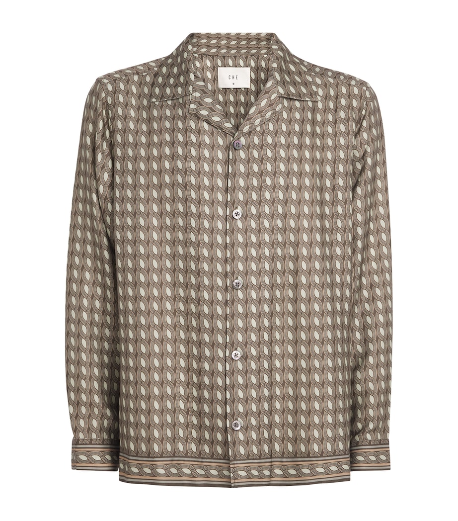 Tencel Moneto Print Shirt KHAKI-03 Image 1