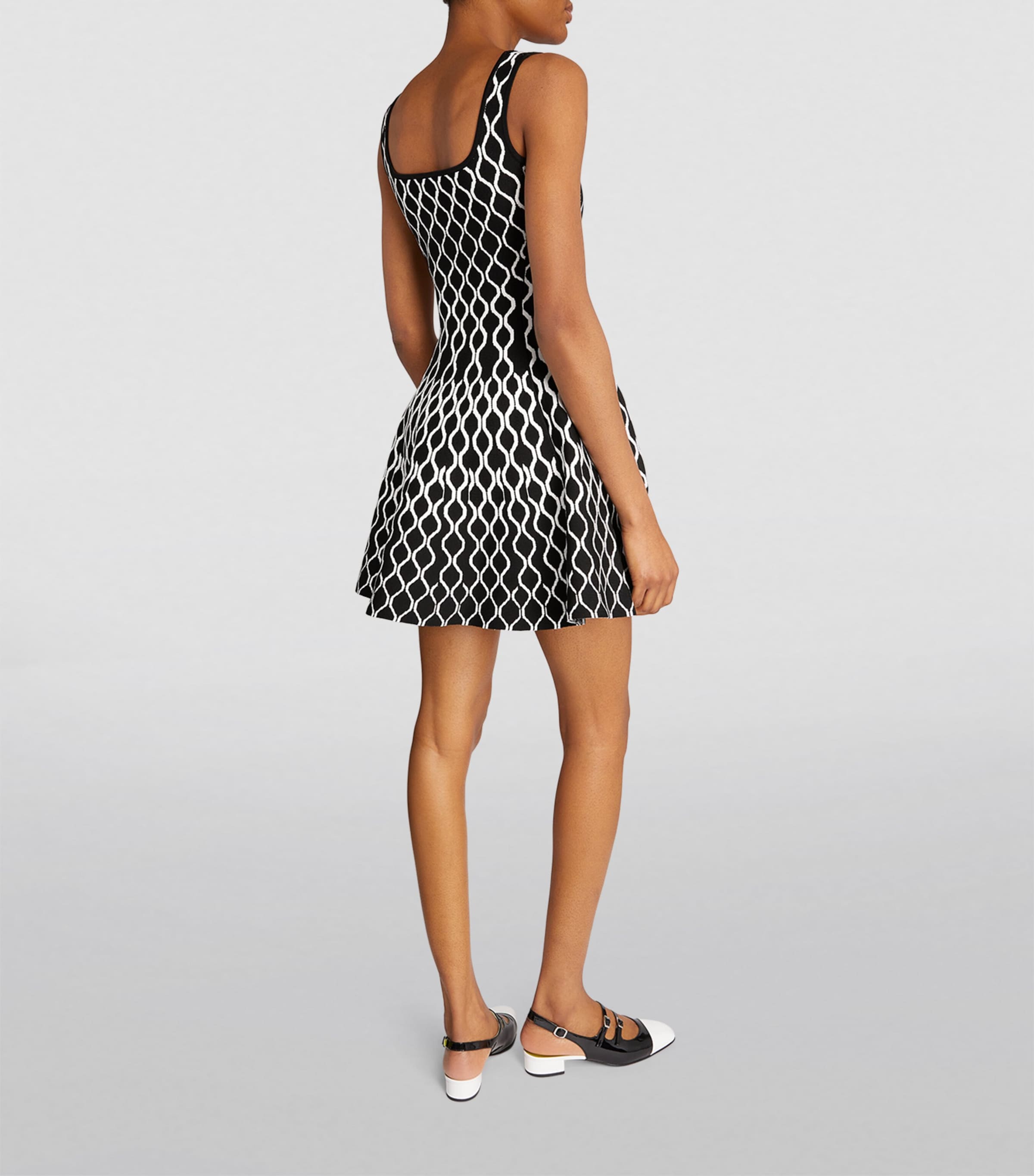 Knitted Mini Dress BLACK / WHITE Image 3