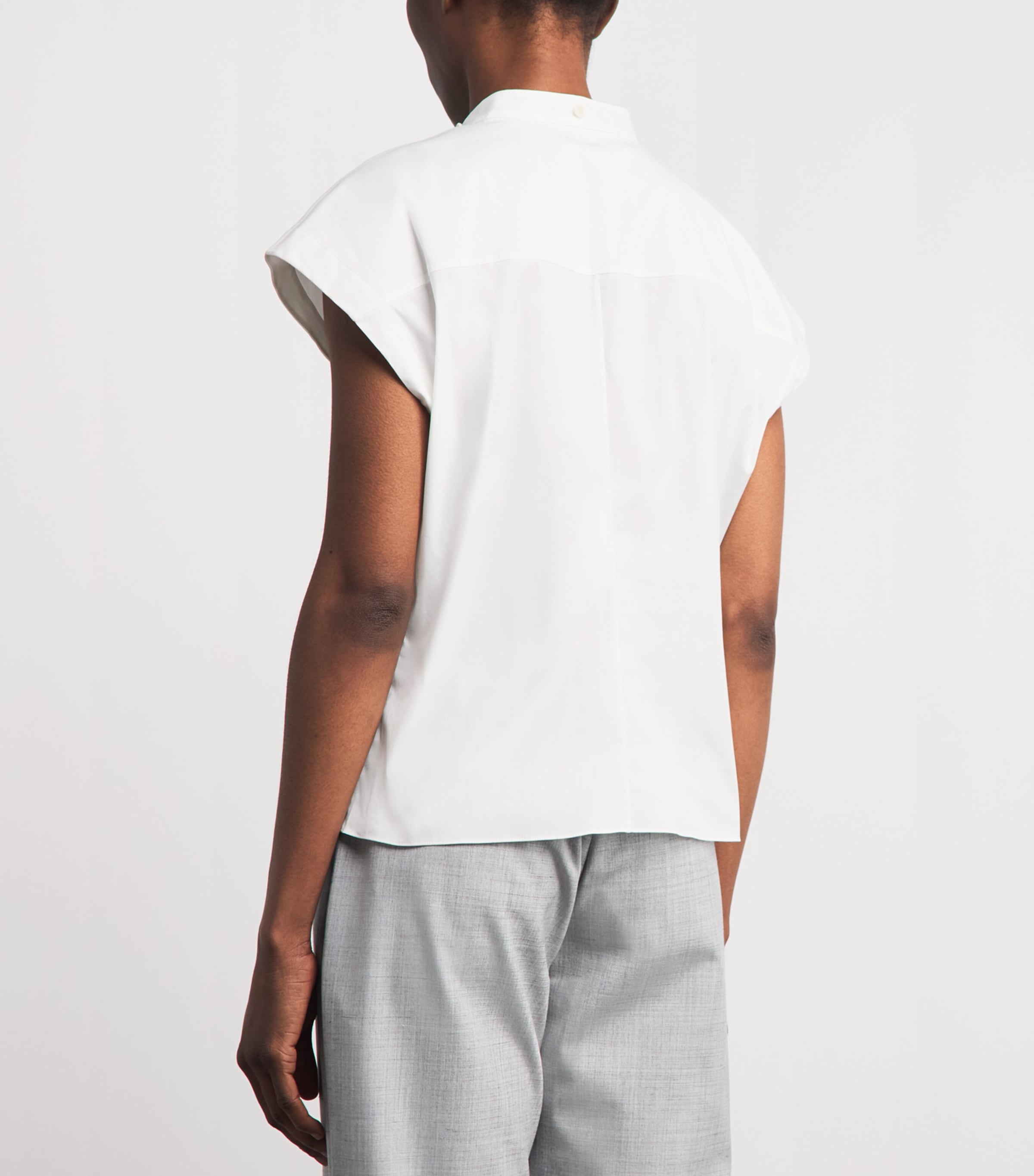 Theory Womens Poplin Slim Shirt White Image 5