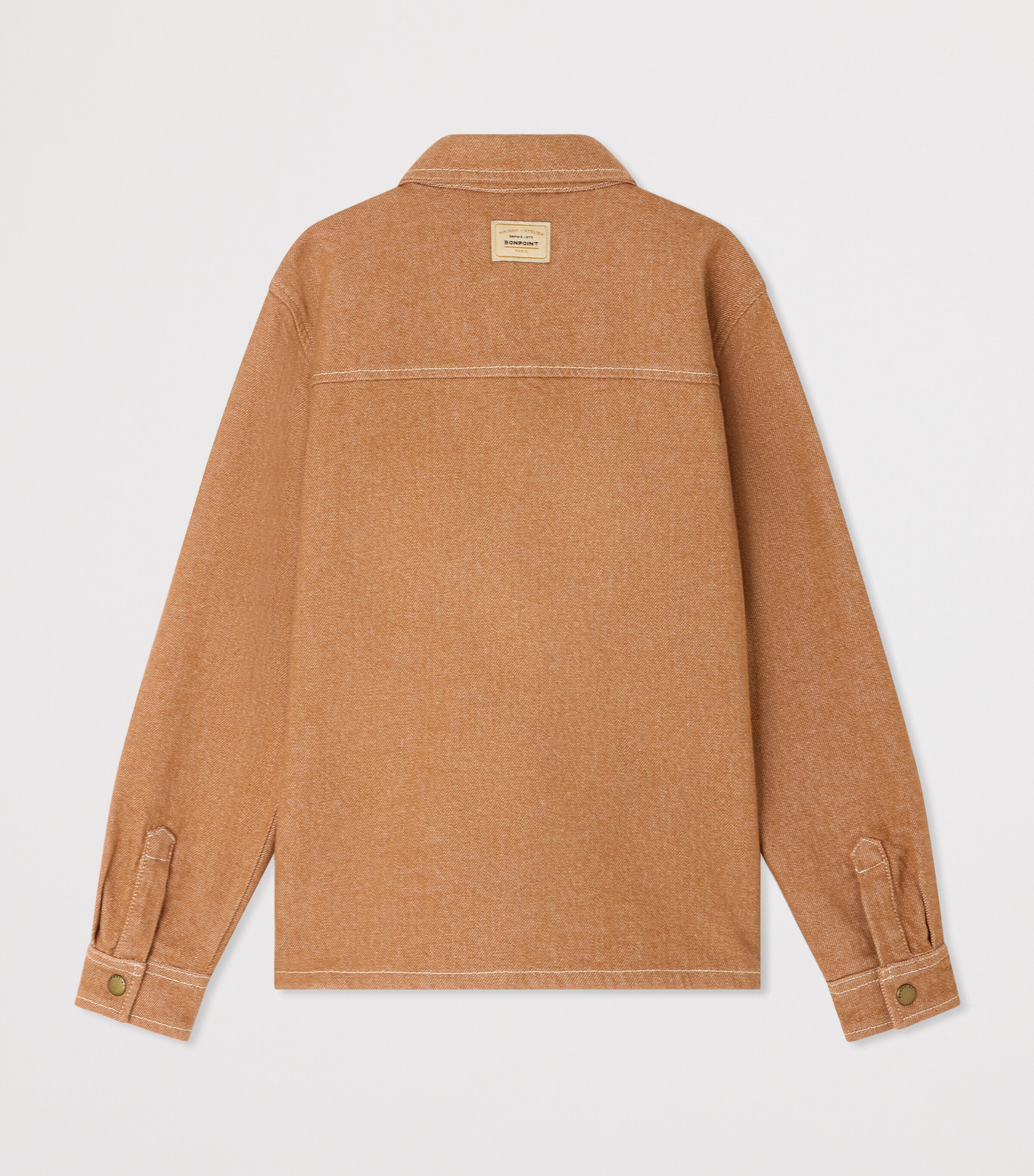 Bonpoint Denim Pocket-Detail Shirt (10-14 Years) Praline Image 2