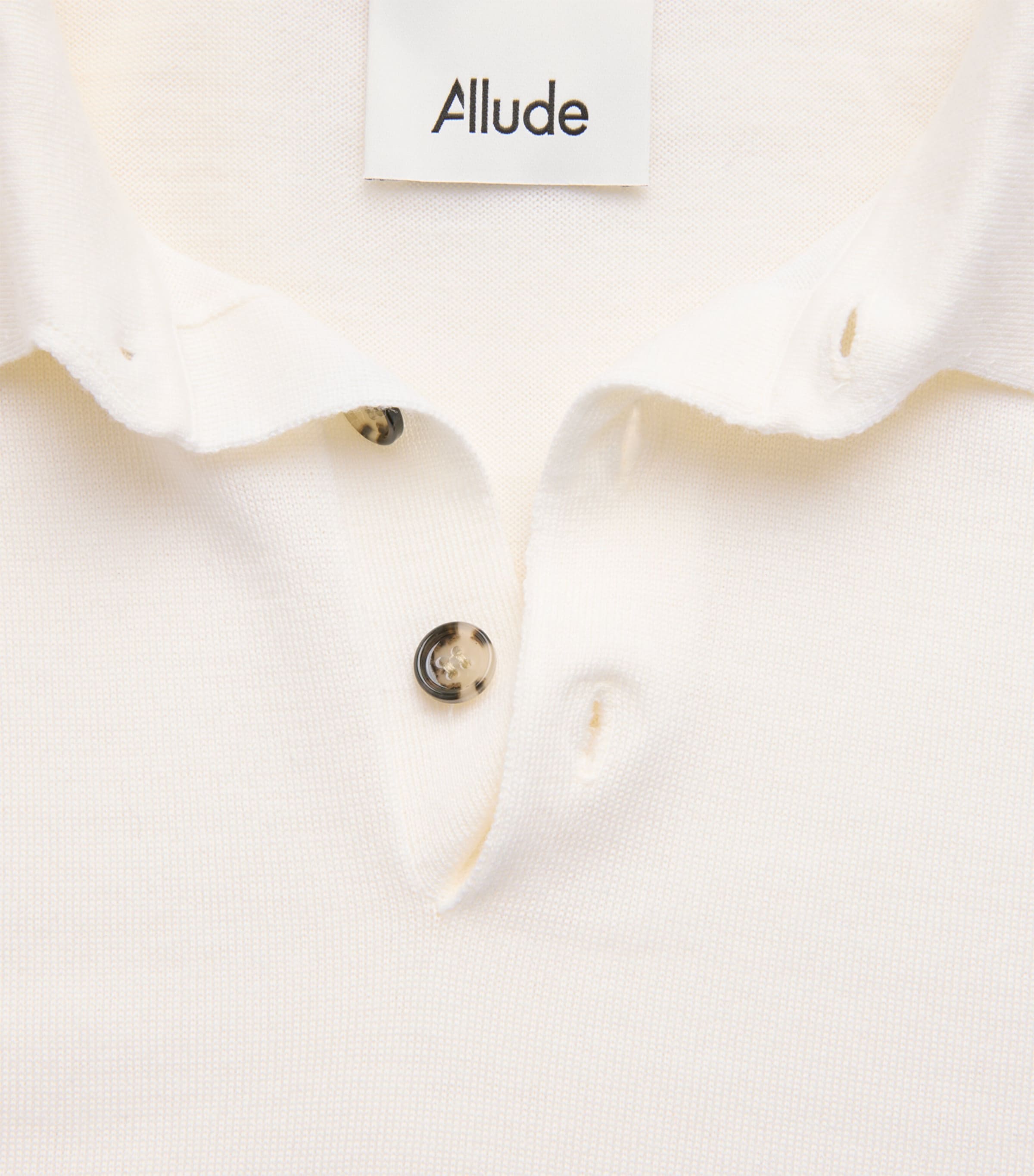 Allude Mens Virgin Wool Open-Collar Polo Sweater Image 6