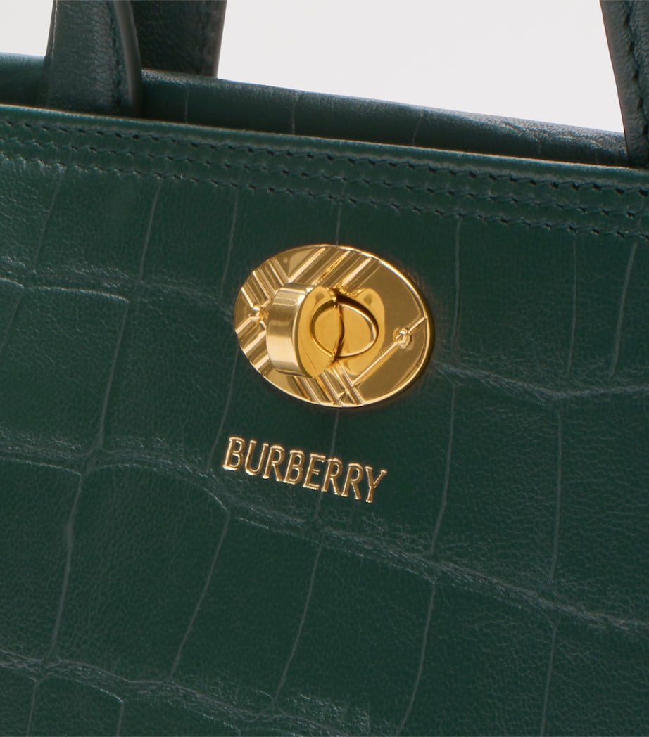 Mini Croc-Embossed Lambskin Cotswolds Tote Bag IVY Image 5