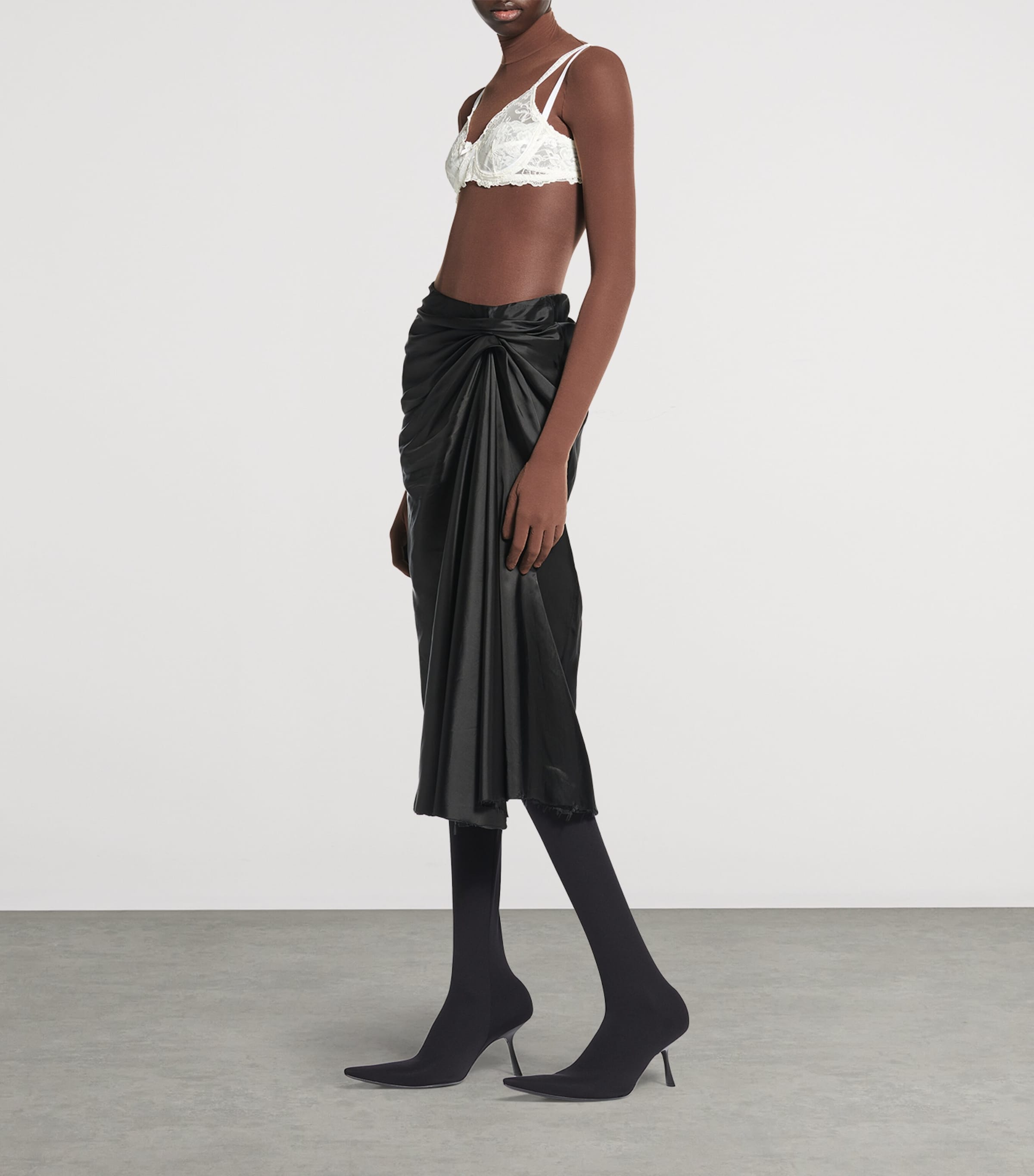 スカート Balenciaga Long Satin Skirt Balenciaga Satin Gathered Midi Skirt | Harrods UK