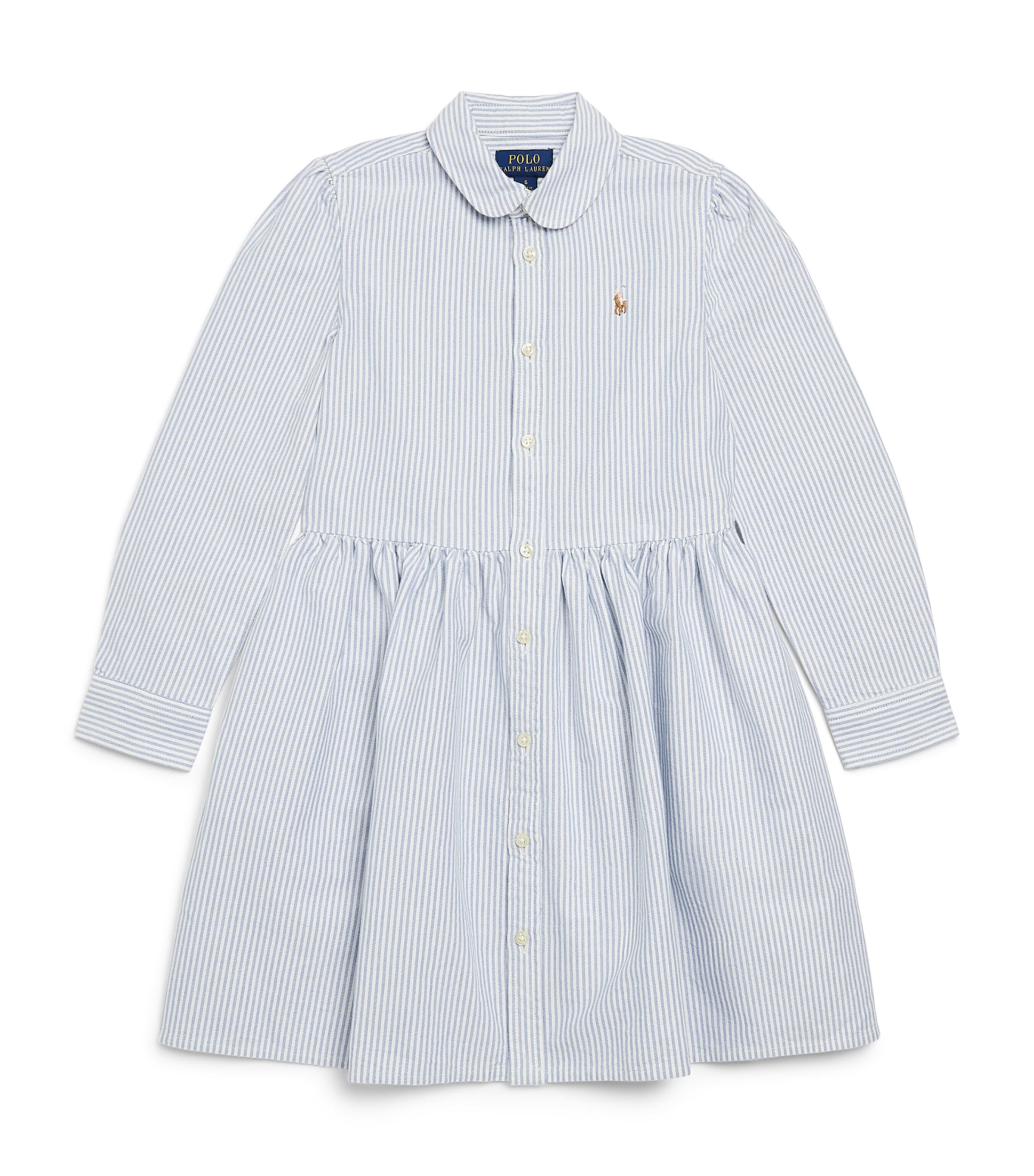Ralph Lauren Kids Cotton Stripe Shirt Dress (2-6 Years) Bsr Blue/white Image 1