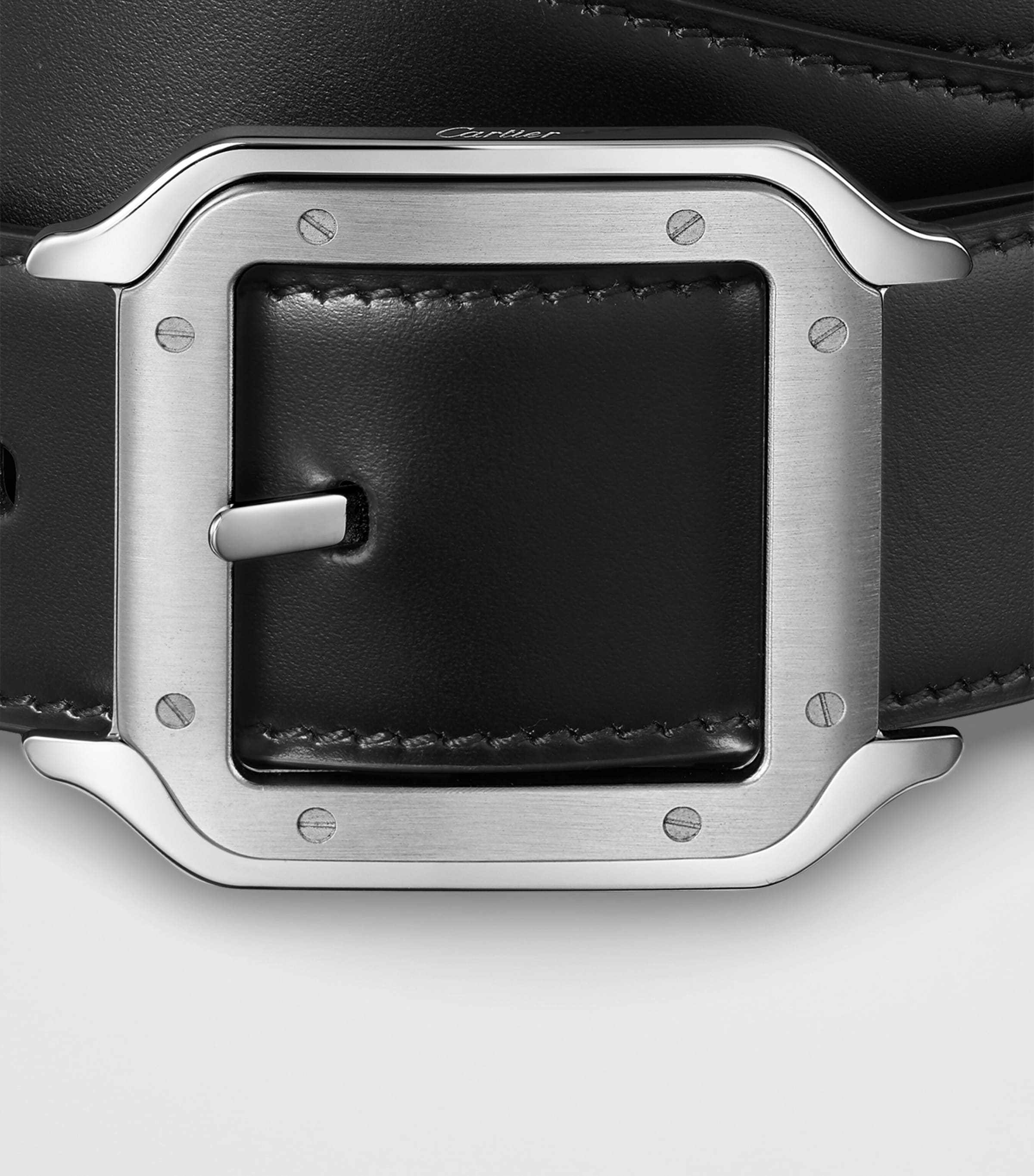 Cartier Leather Reversible Santos de Cartier Belt Black Image 6