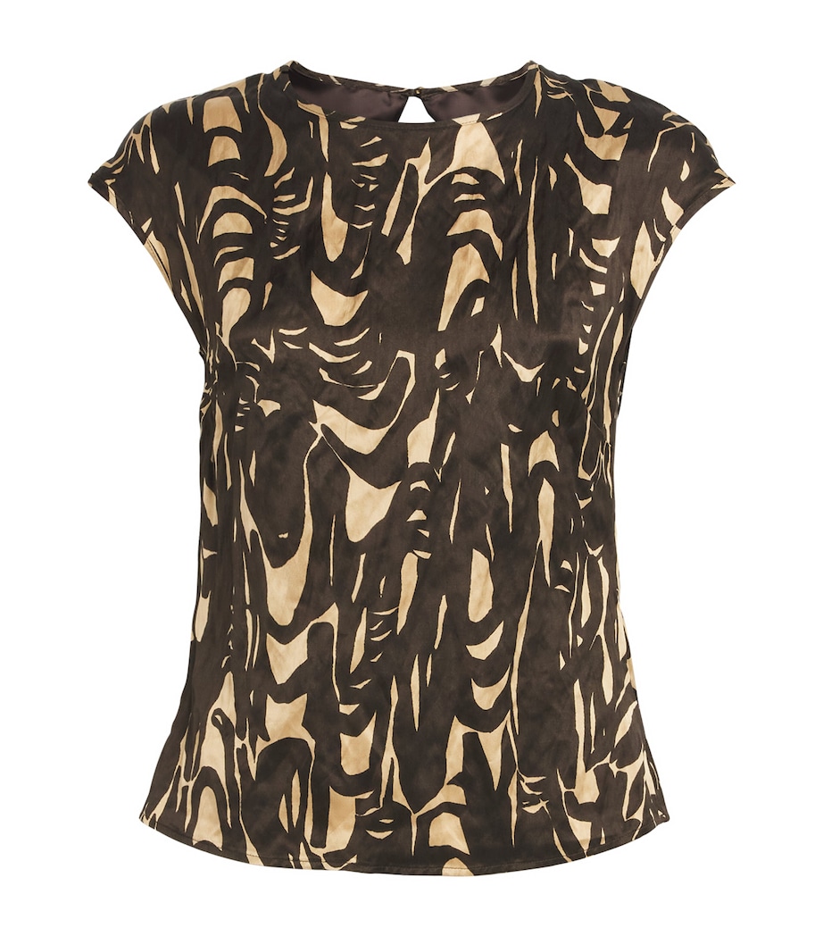 Printed Crinkle Zeyna Top COCOA/POWDER Image 1