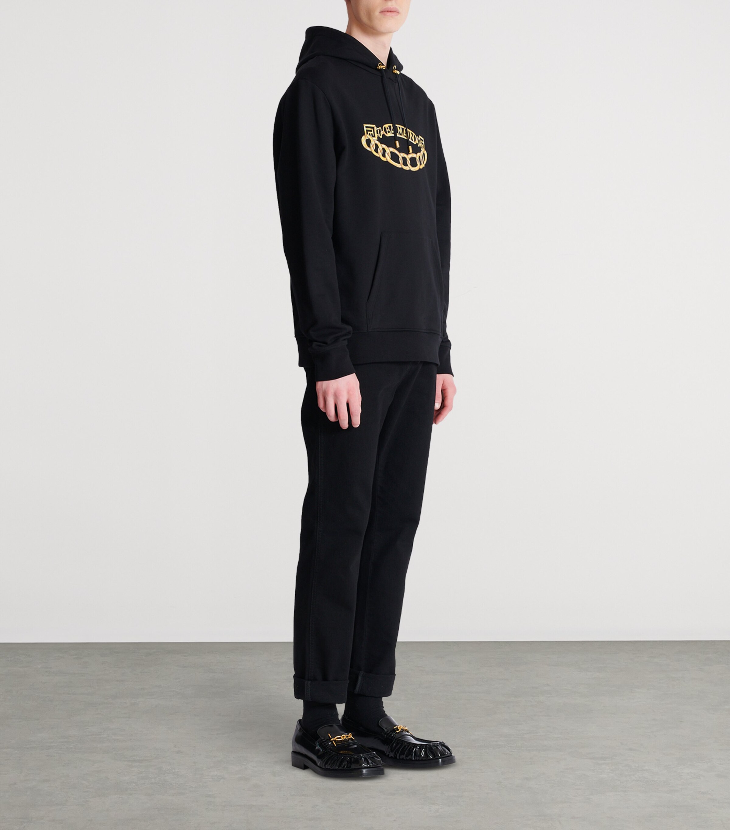 Cotton Chain Print Hoodie EAD NOIR/OR Image 7
