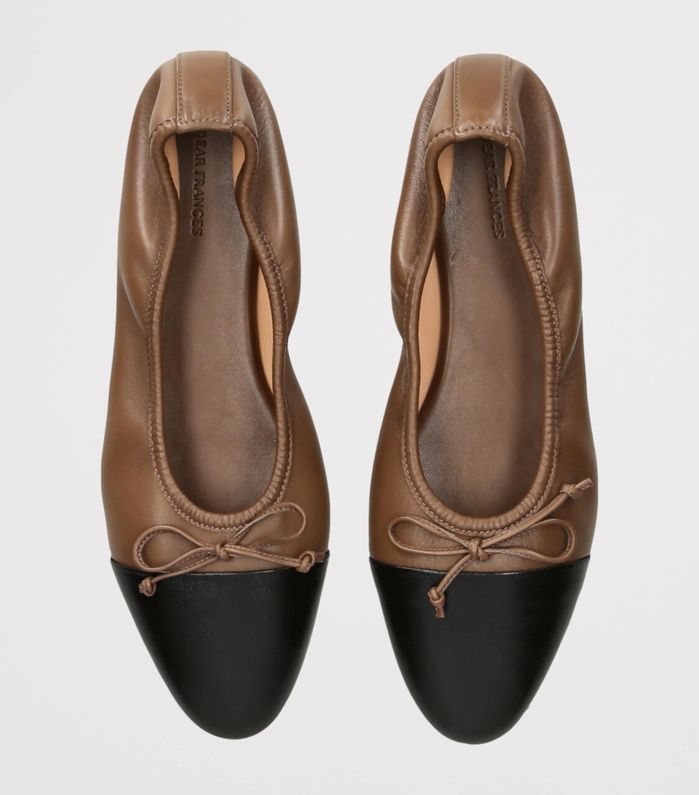 Dear Frances Womens Leather Gala Toe-Cap Ballet Flats Brown/oth Image 4