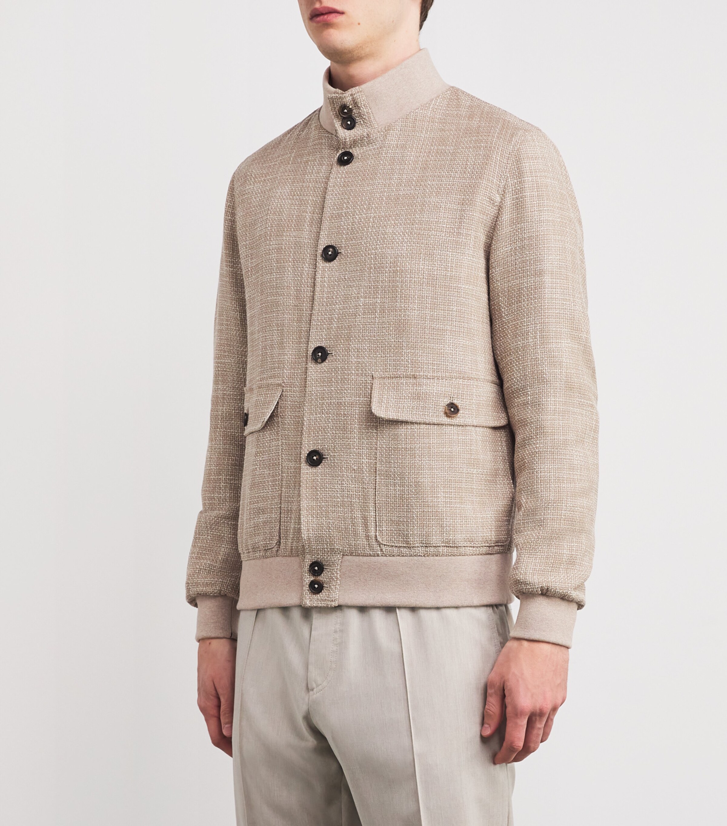 Wool-Blend Bomber Jacket NATURAL 6C125 001 Image 3