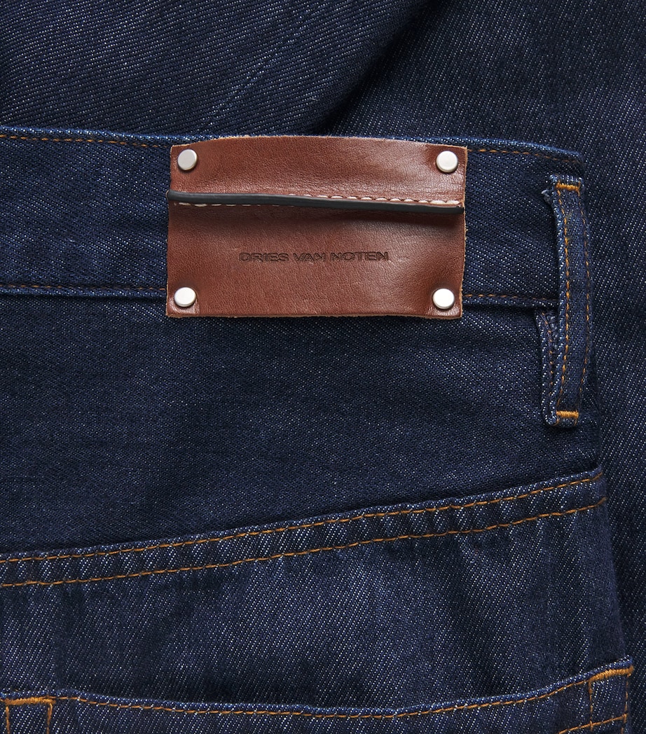 DRIES VAN NOTEN Mens Pleated Penning Wide-Leg Jeans Image 6