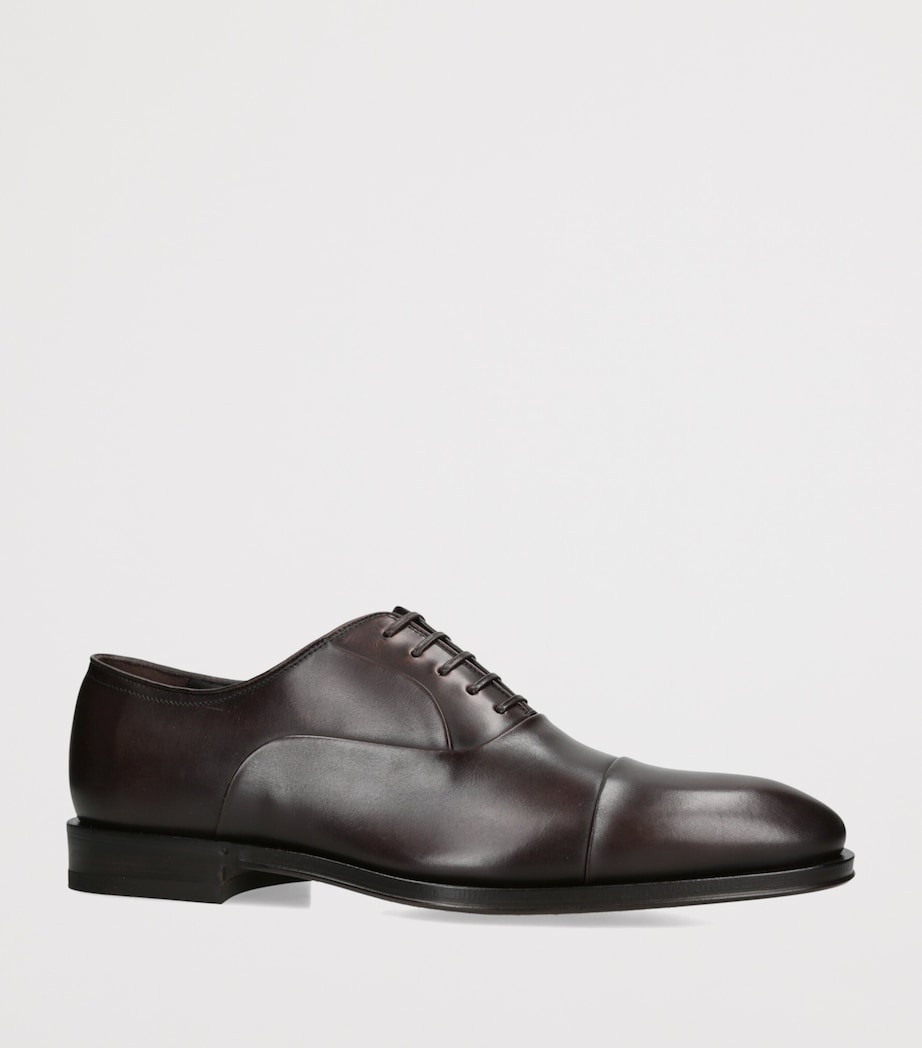 Salvatore Ferragamo Leather Toronto Derby Shoes Dark Brown Image 2