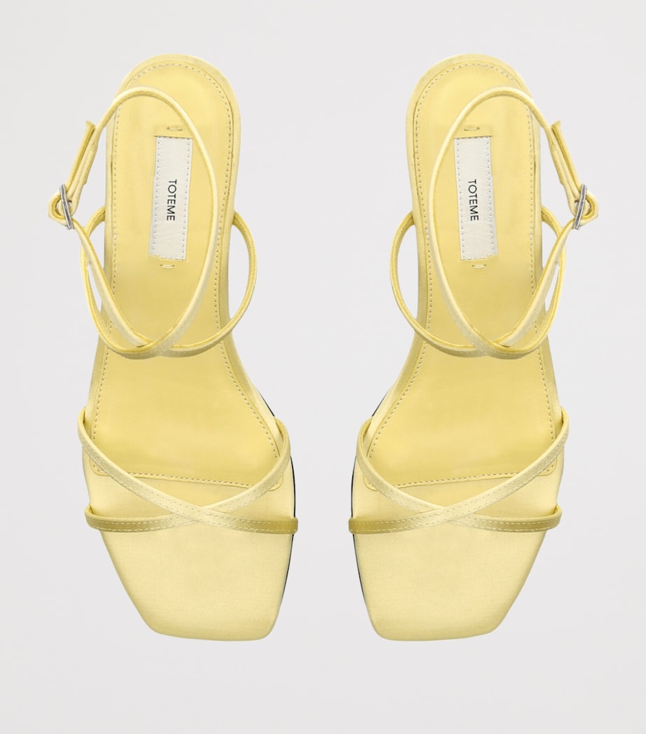 Satin Crossover Heeled Sandals 35 YELLOW Image 4