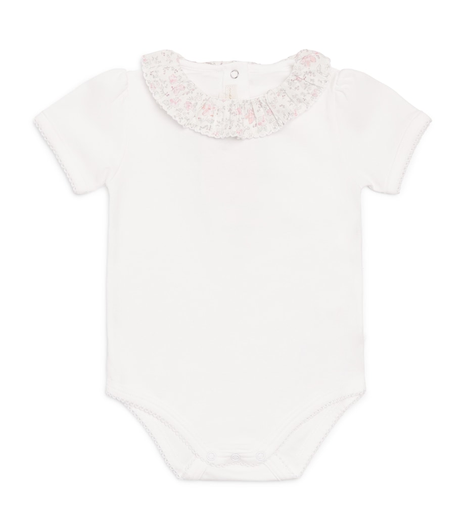 Pima Cotton Athena-Collar Bodysuit (0-24 Months) PORECLAIN/ROSE Image 1