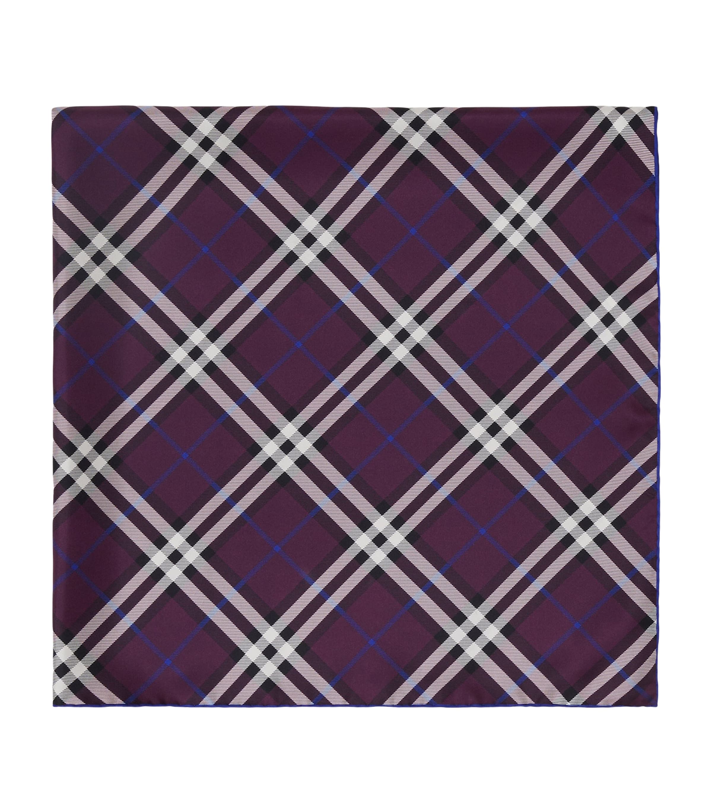 Burberry Silk Check Scarf In Purple