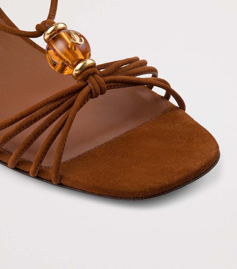 Jimmy Choo Lova 50 Suede Heeled Sandals Tan Mix Image 5