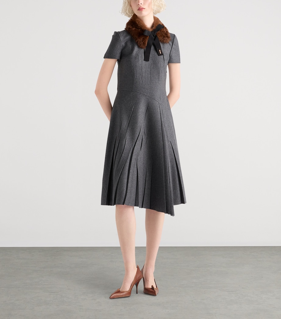 Wool Flannel Midi Dress F0480 Image 2