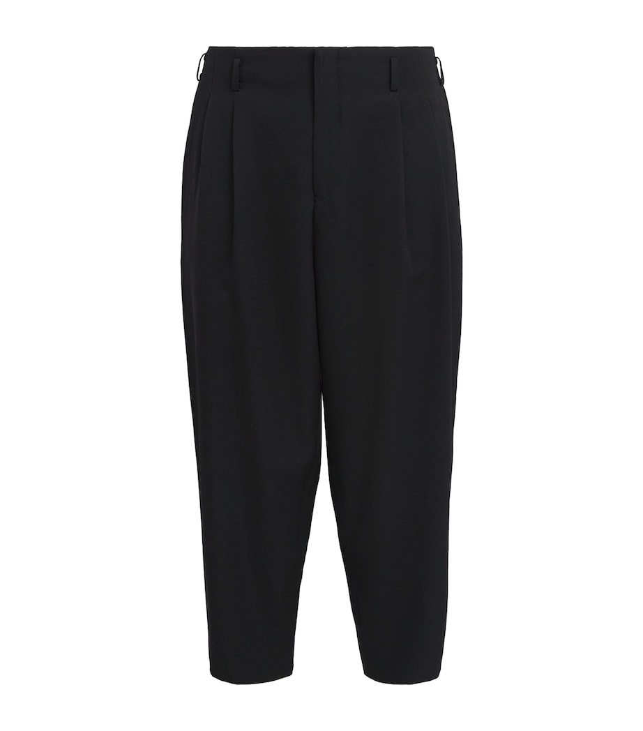 Wool Pleated Trousers BLACK Image 1