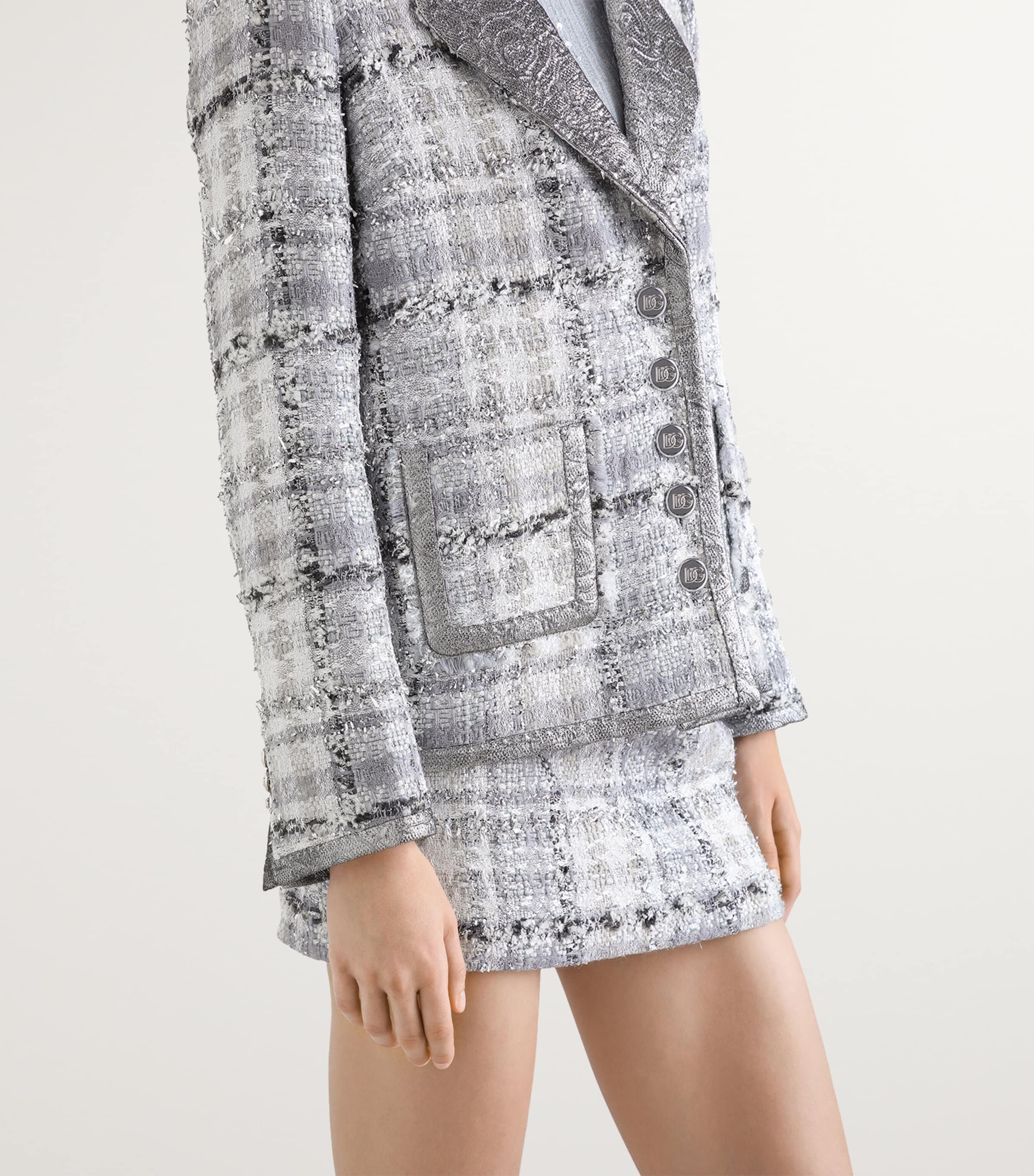 Dolce & Gabbana Tweed Check Mini Skirt | Harrods US