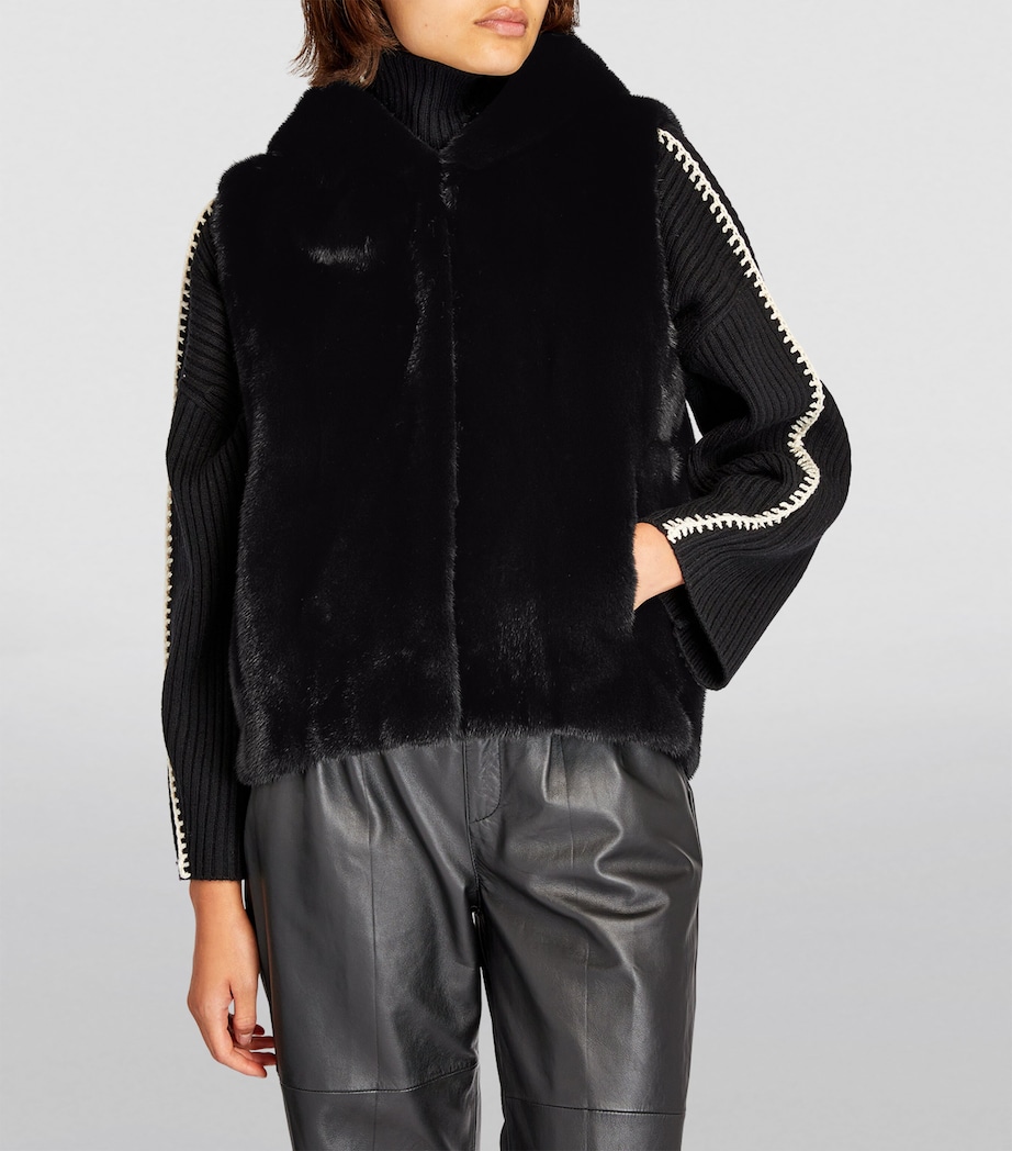 Mink Hooded Gilet A7029 Image 2