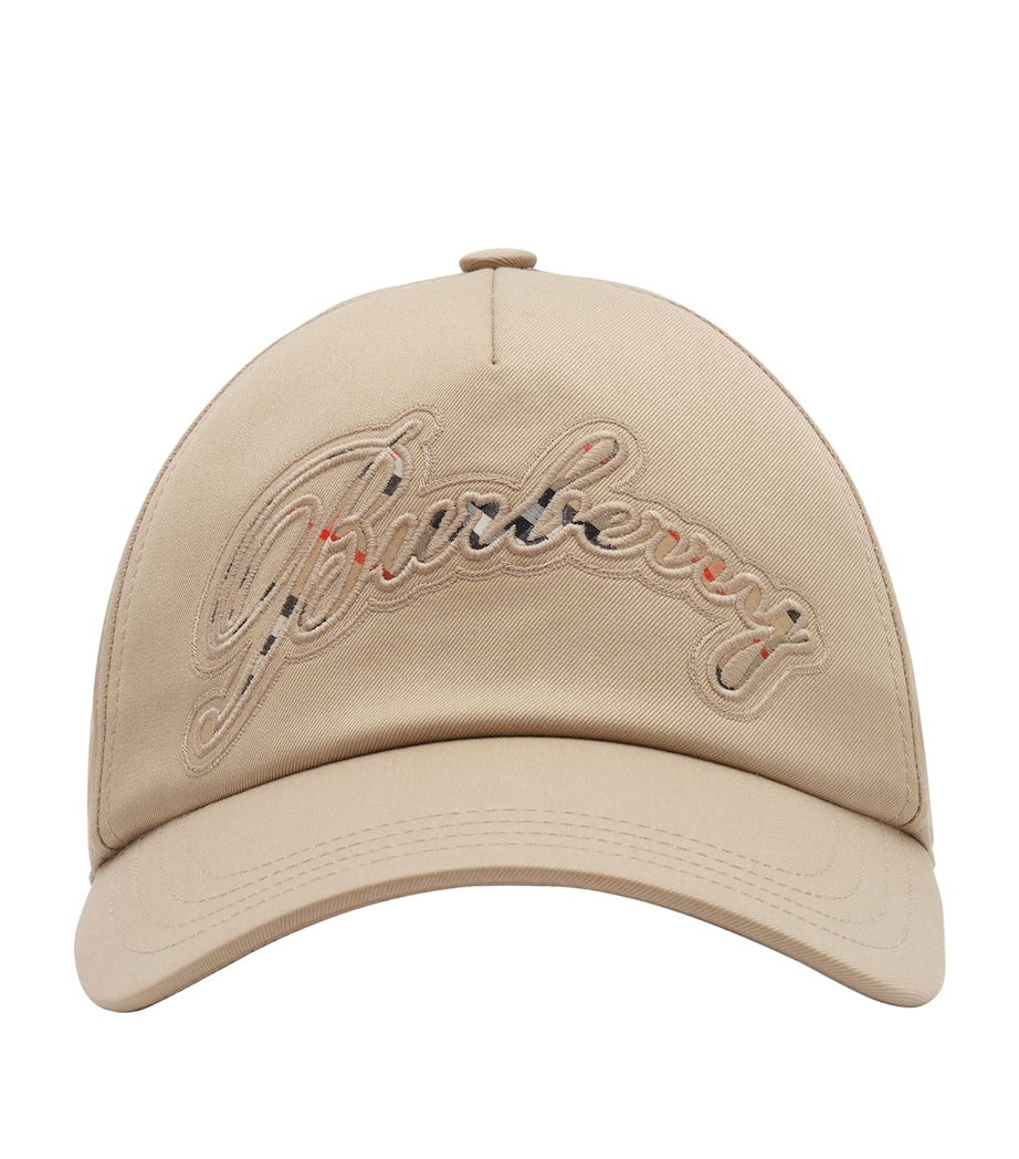 Burberry Cotton Gabardine Cursive Logo Cap Honey Beige Image 1