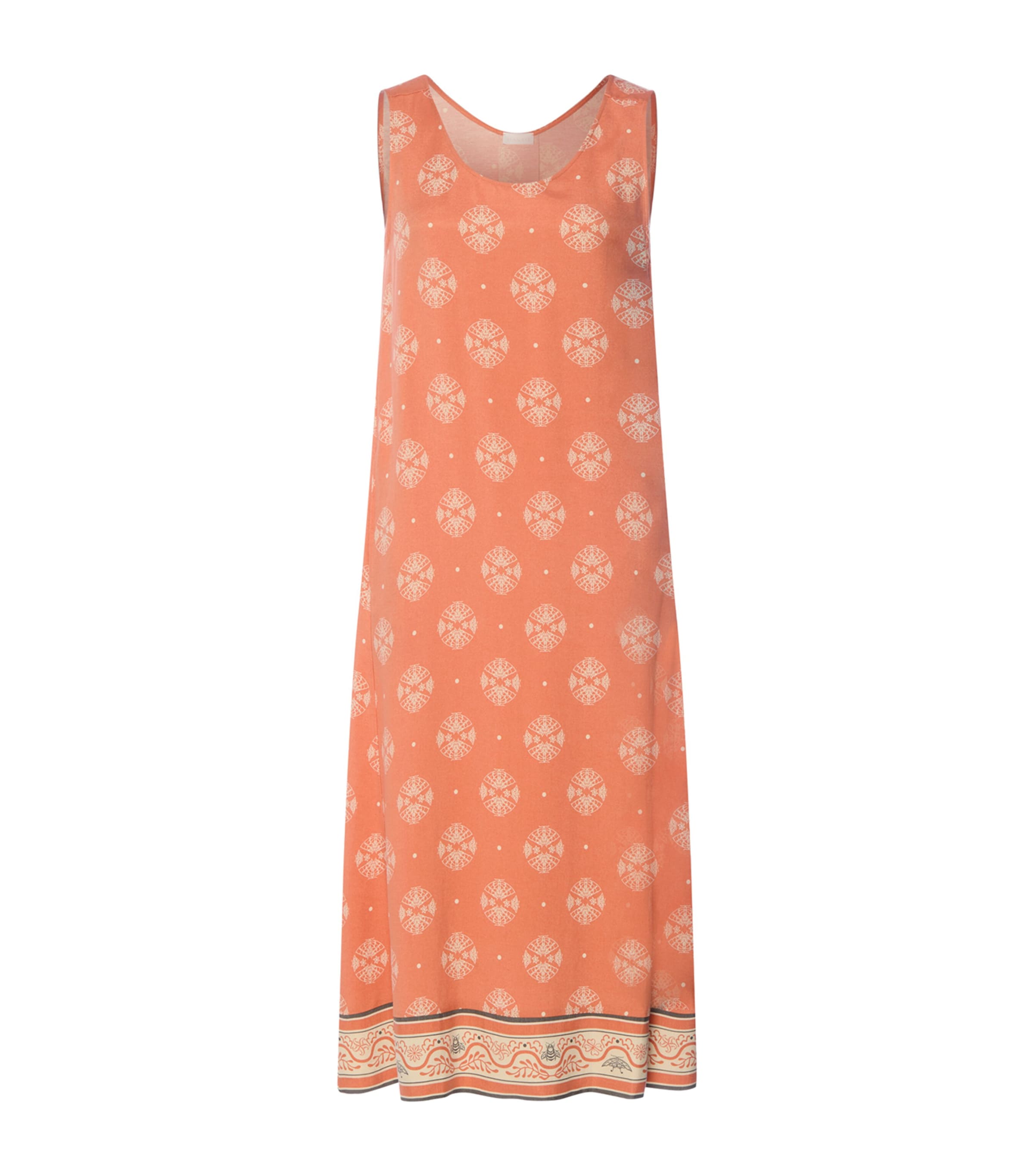 Hanro Womens Patterned Scoop-Neck Midi Dress Pencil Mariposa Image 1