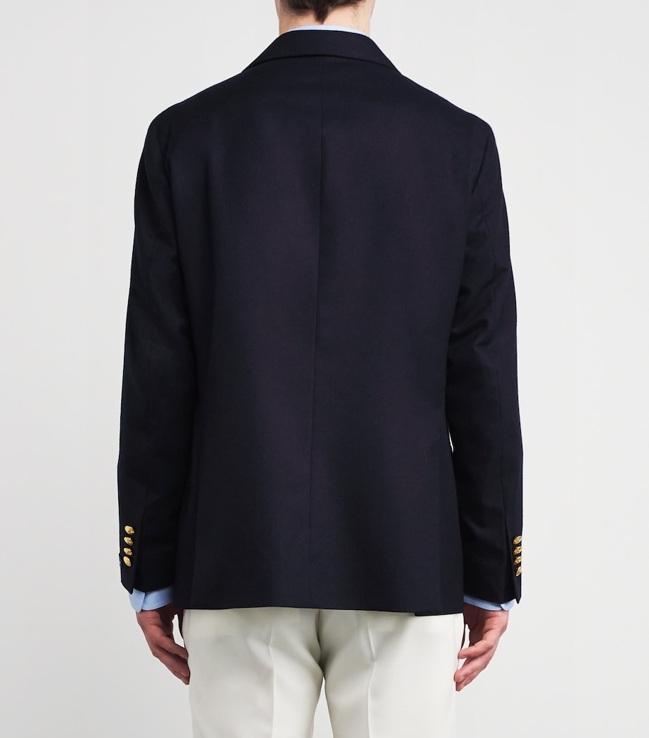 Wool Double-Breasted Blazer NAVY Image 3