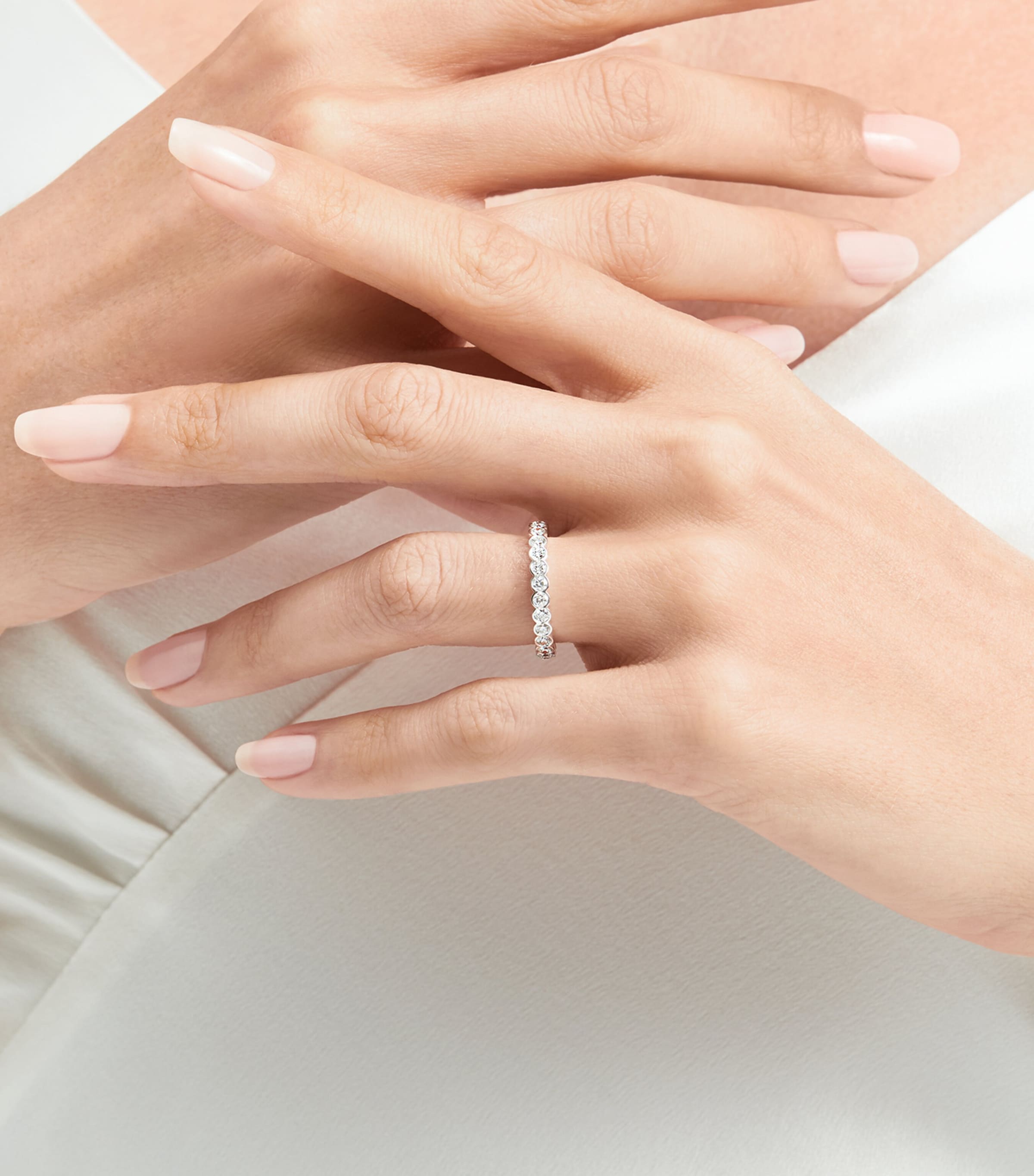 White Gold and Diamond Classic Eternity Ring WHITE GOLD Image 3