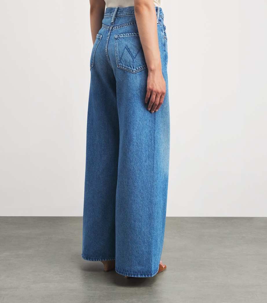 MOTHER Womens The Lemon Twist Sneak Wide-Leg Jeans Rolling In The Dough Image 5