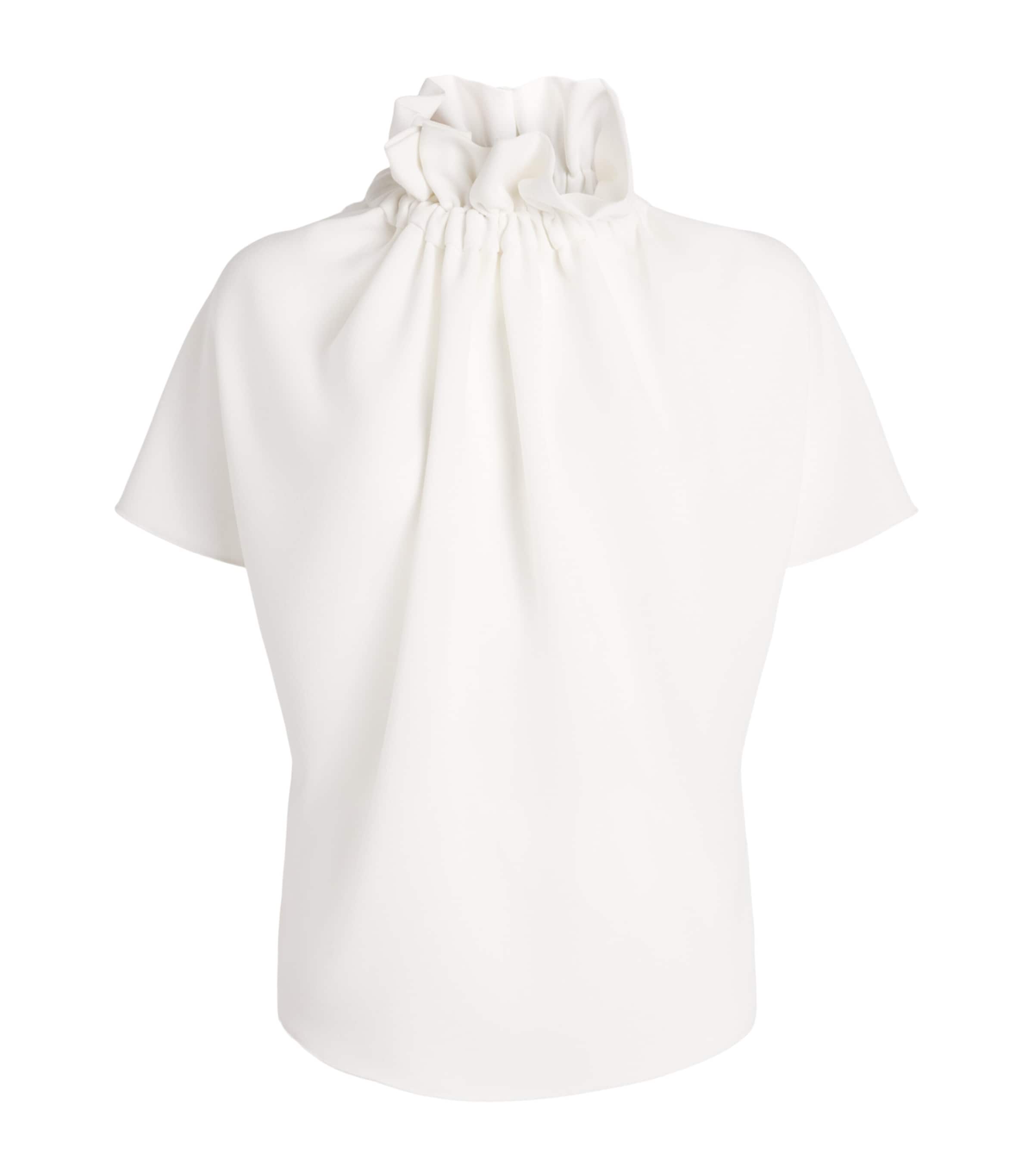 Edeline Lee Womens Ruff Blouse Ivory Image 1