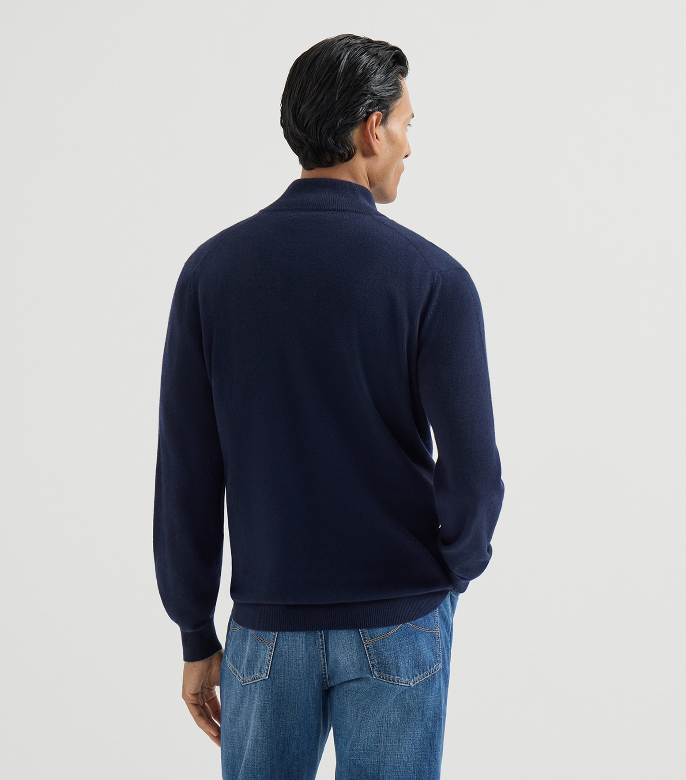 Brunello Cucinelli Mens Cashmere Quarter-Zip Sweater Image 5