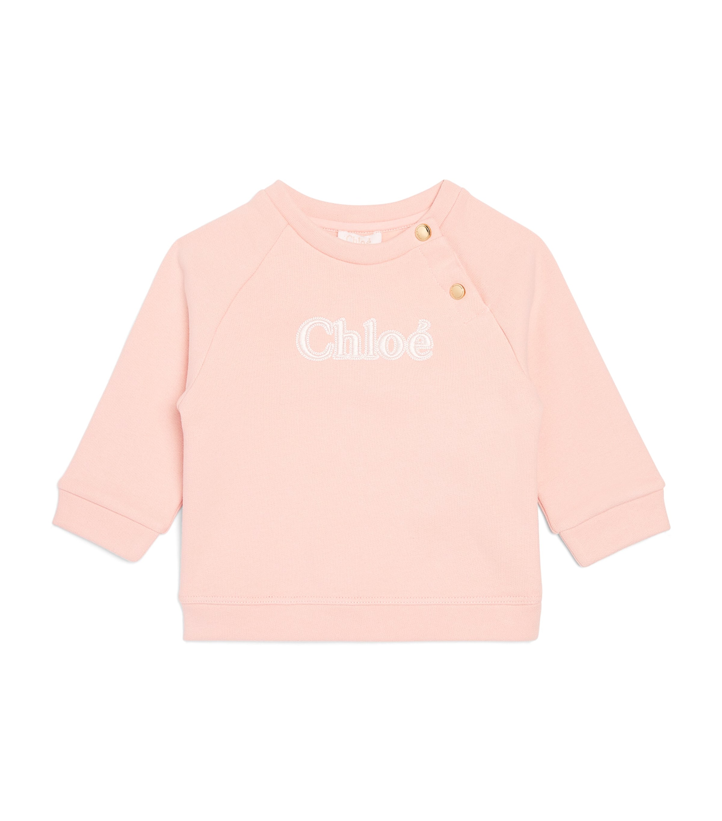 Chloé Crew Neck Logo Sweatshirt store Sz 6 Months Heathered Pink Glitter Gold