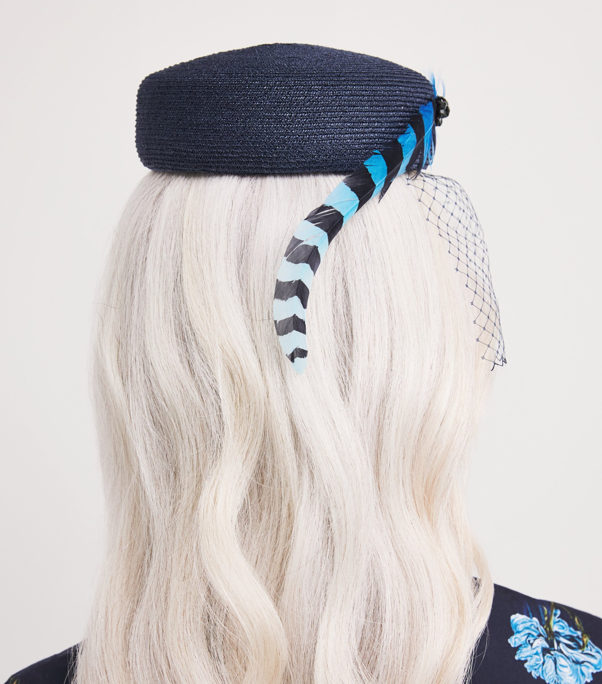 x Ascot Feathered Jacqueline Hat NAVY Image 4