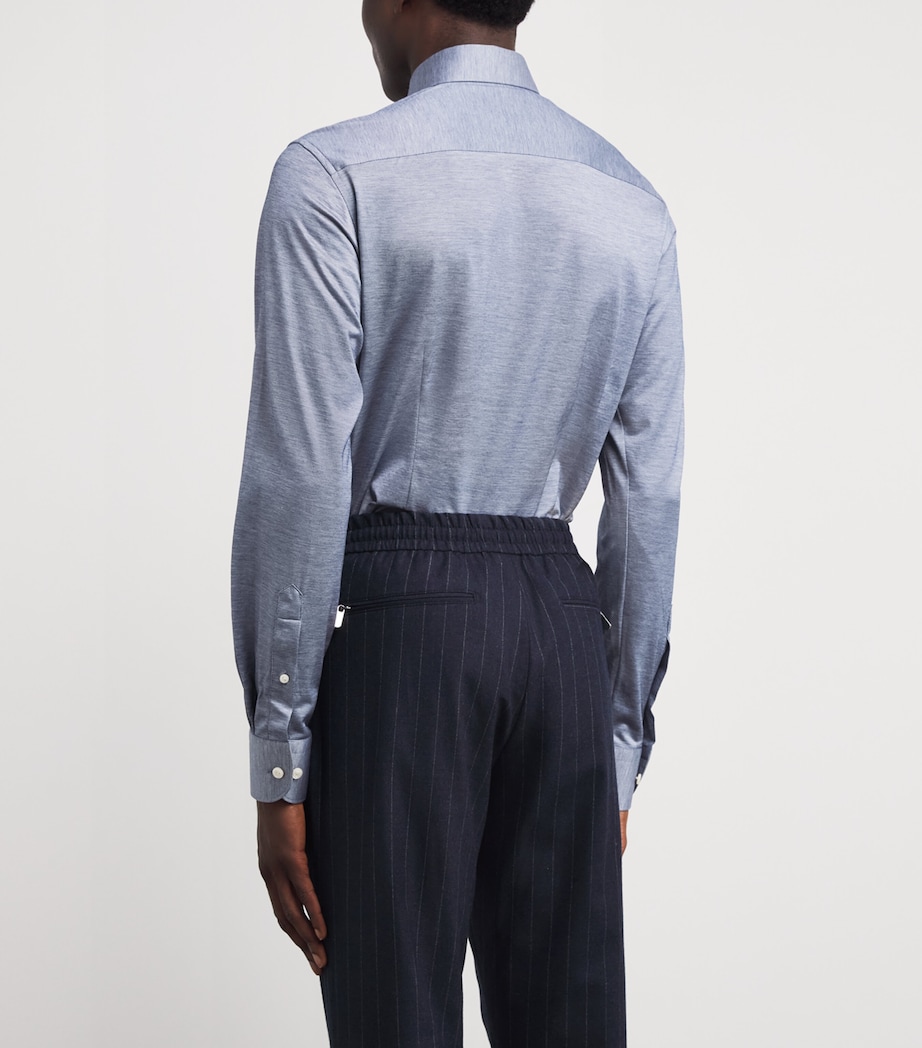 Cotton Filo di Scozia Contemporary Fit Shirt DARK BLUE Image 4