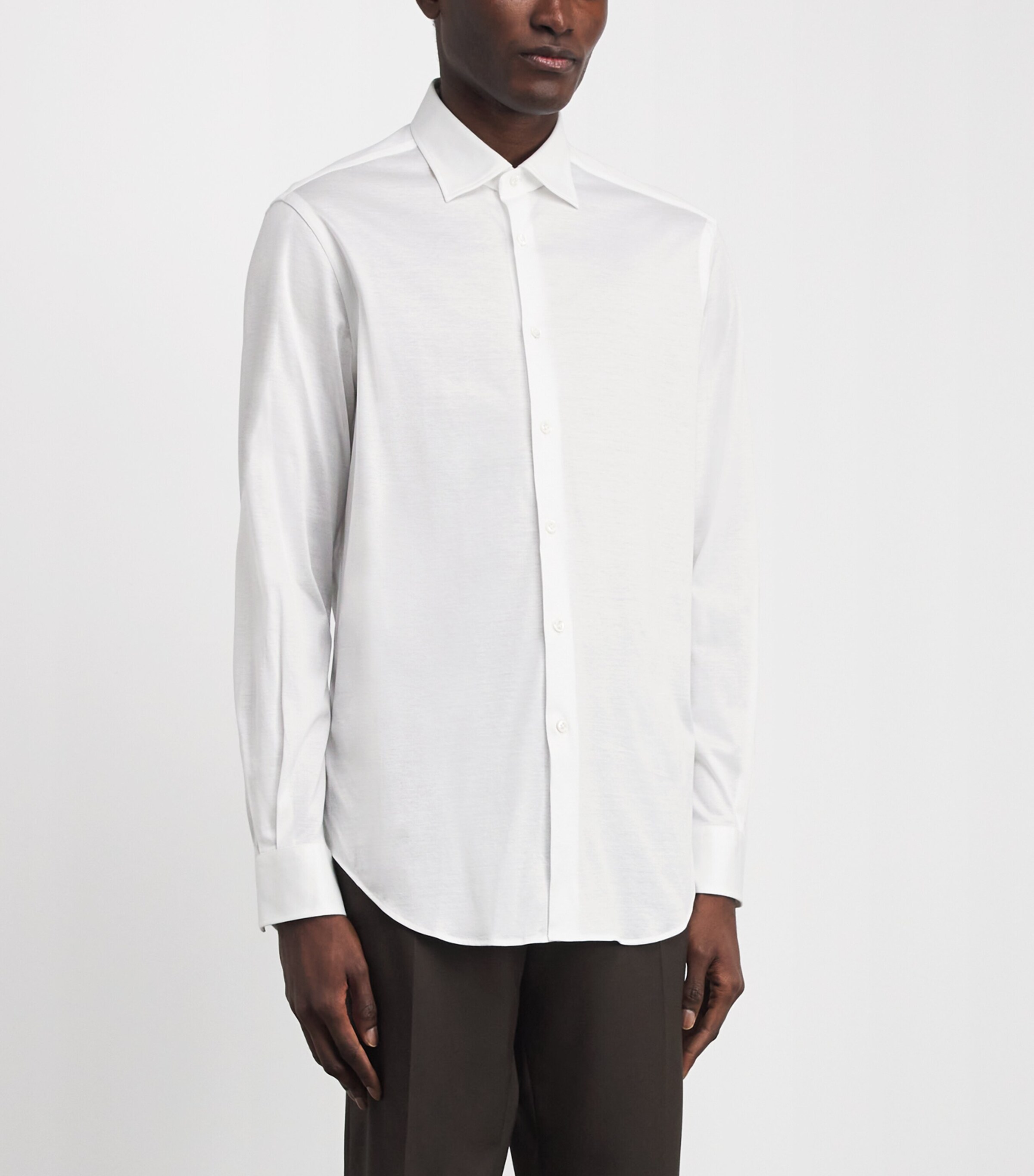 Pal Zileri Mens Cotton Jersey Shirt White Image 4