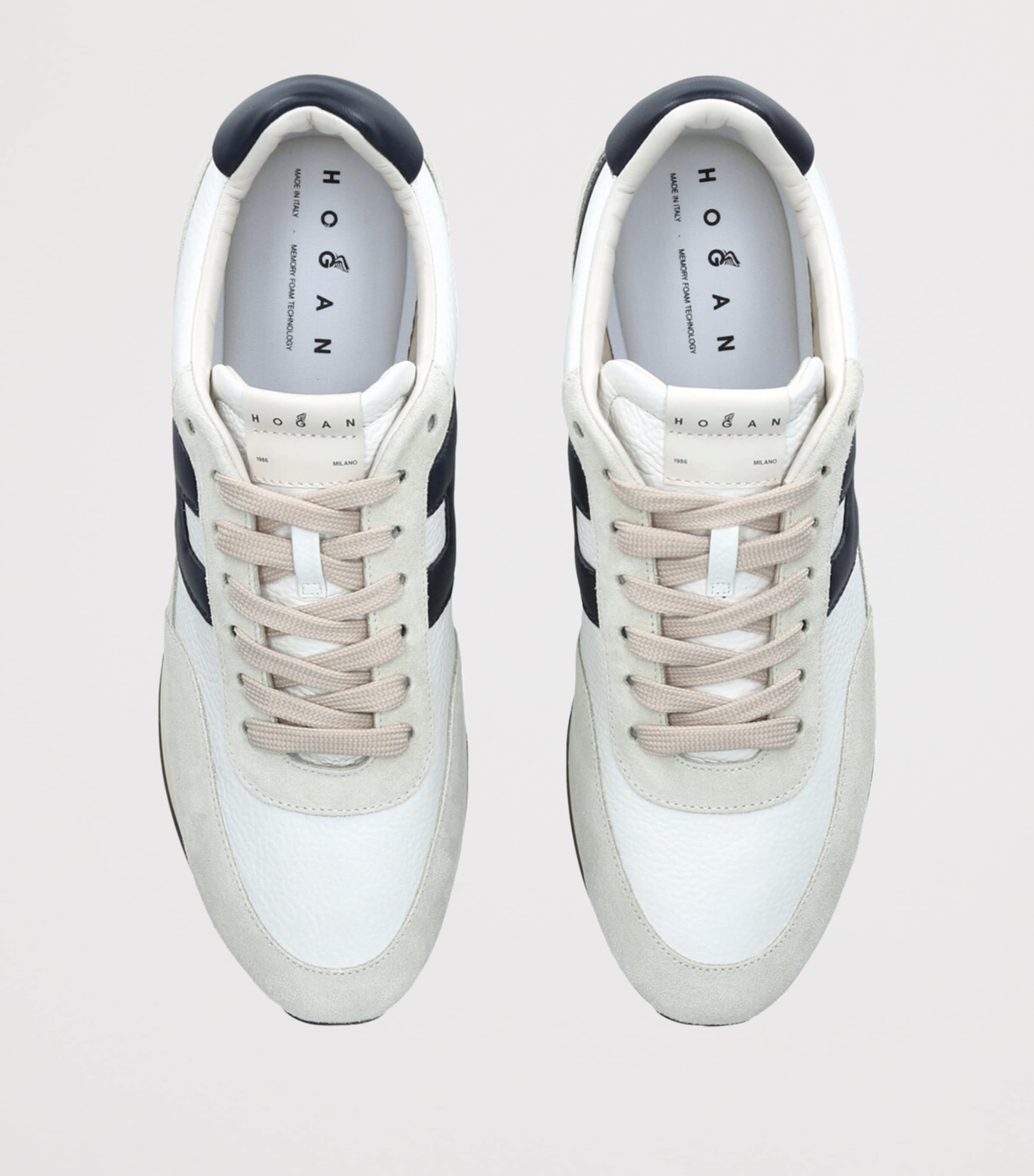 Leather H669 Allacciato Sneakers WHITE/BLK Image 4