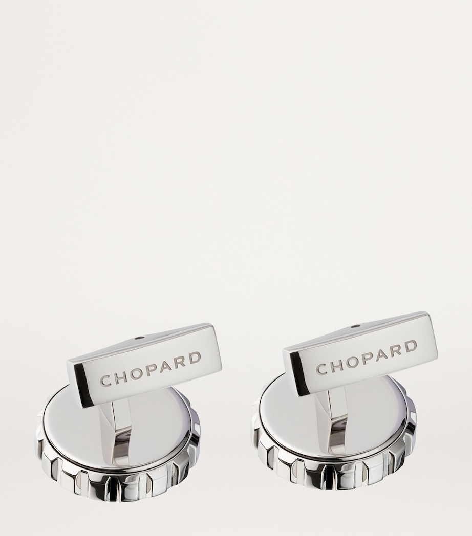 Racing Steering Wheel Cufflinks BLACK Image 2