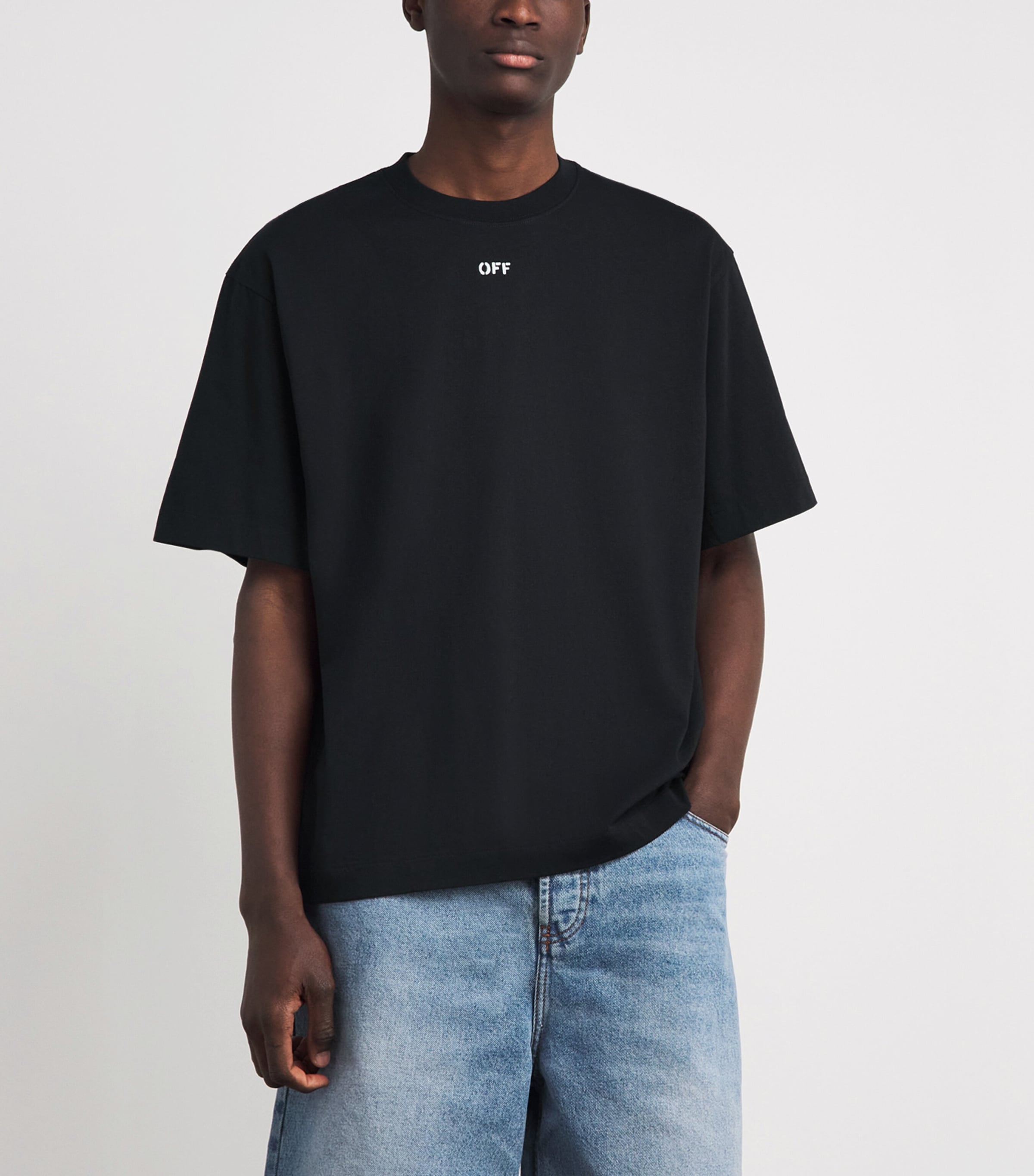 Off-White Mens Cotton Spray Arrow T-Shirt Black Image 4