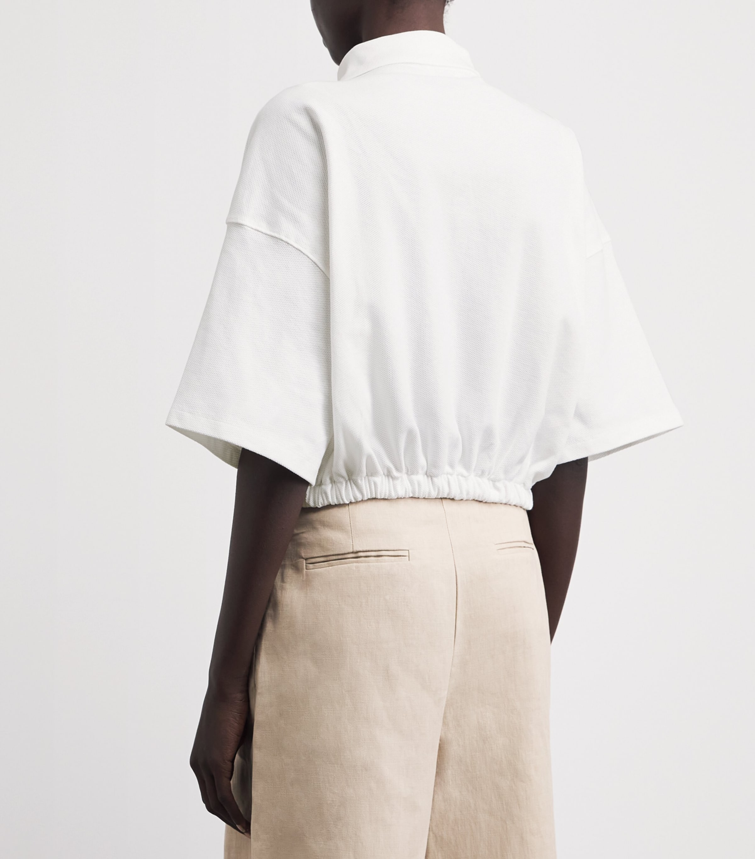 Claudie Pierlot Womens Piqué Cotton Polo Shirt Ecru Image 5