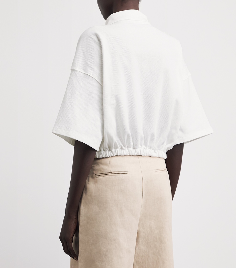 Claudie Pierlot Womens Piqué Cotton Polo Shirt Ecru Image 5