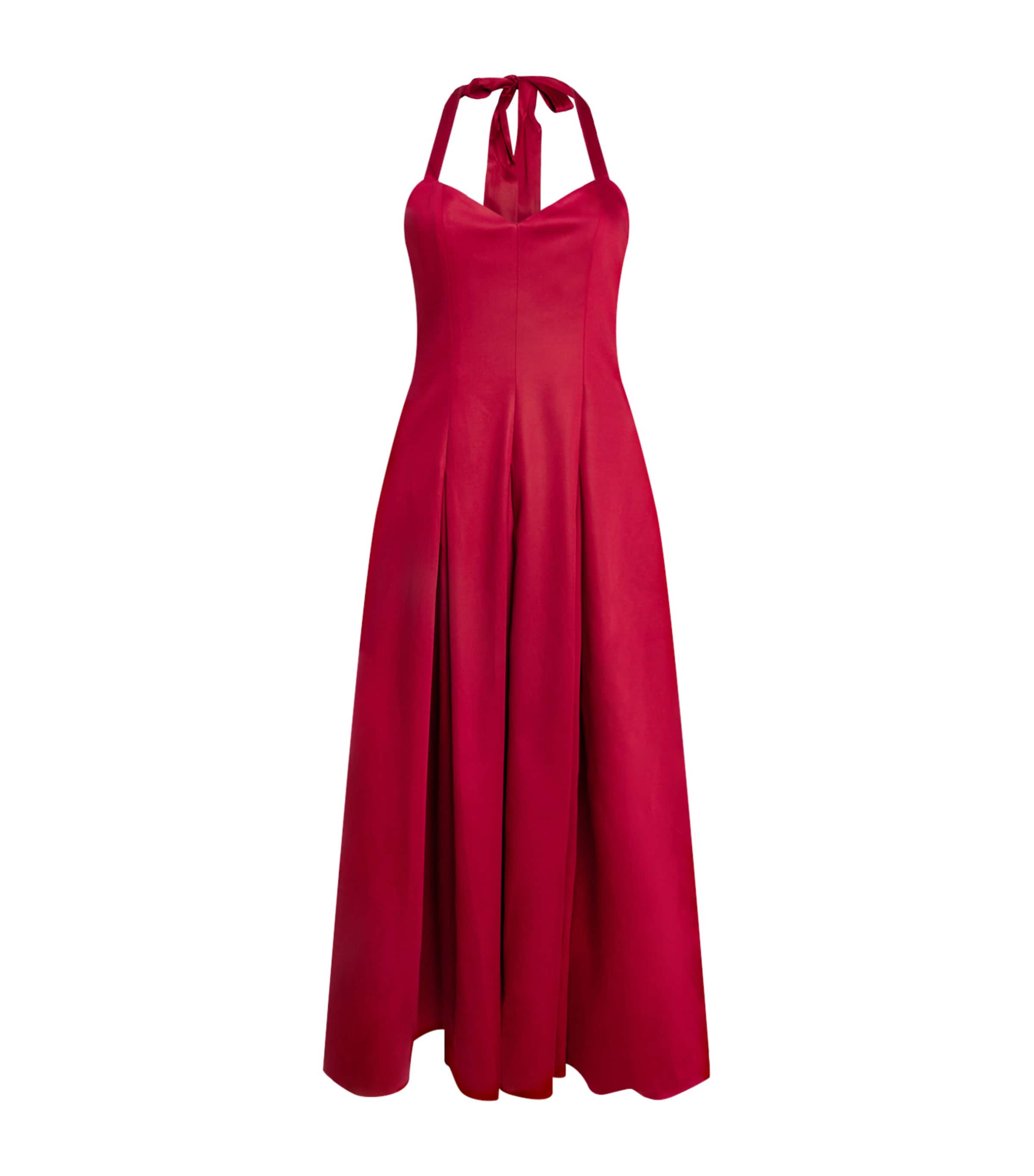 Alice And Olivia Isabelle Flared Midi Dress In Burgundy
