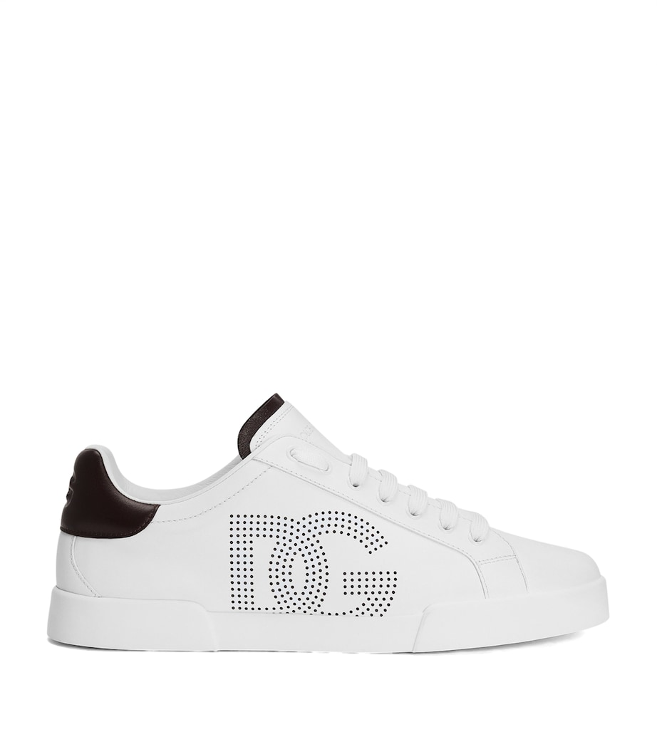 Leather Portofino Sneakers 8M098-WHITE/BORDEAUX Image 1
