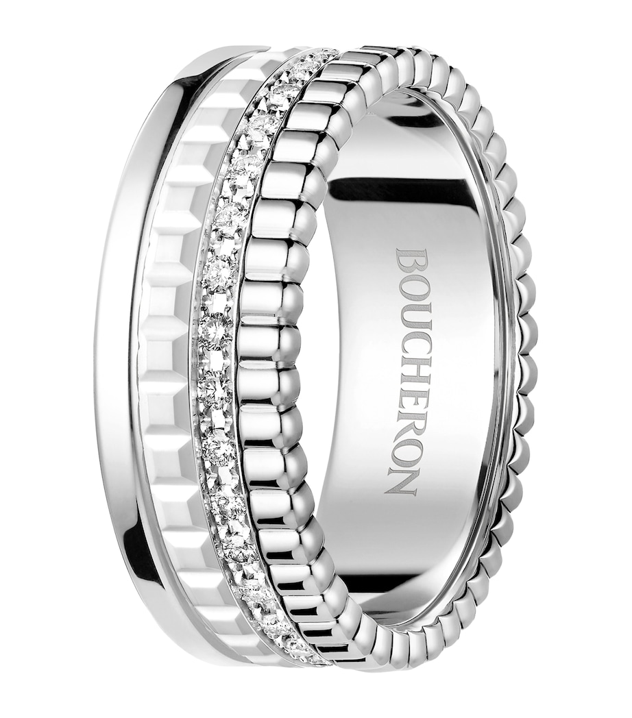 White Gold and Diamond Quatre Double White Edition Ring WHITE GOLD Image 2