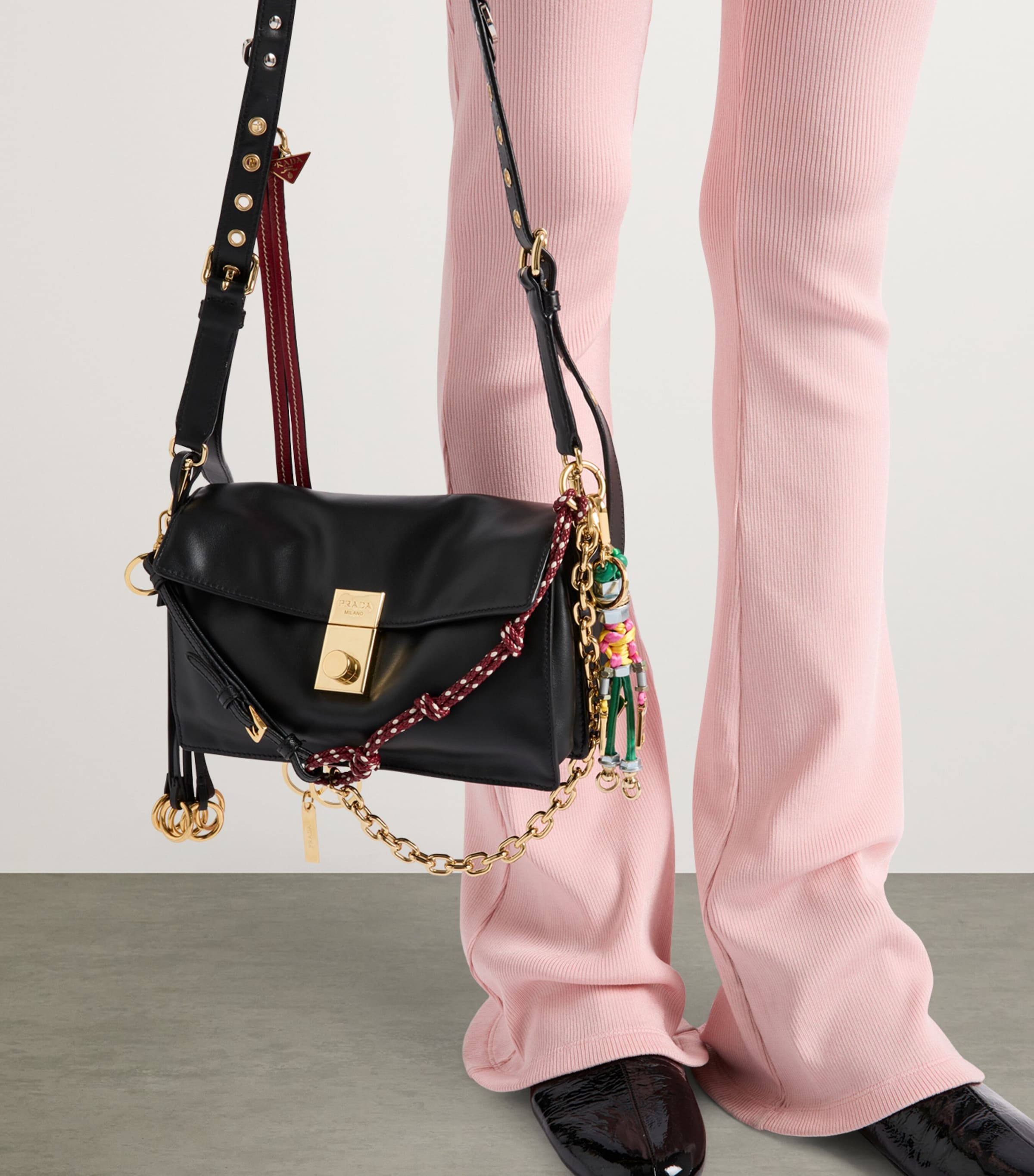 Prada Small Leather Soft Sound Shoulder Bag | Harrods UK