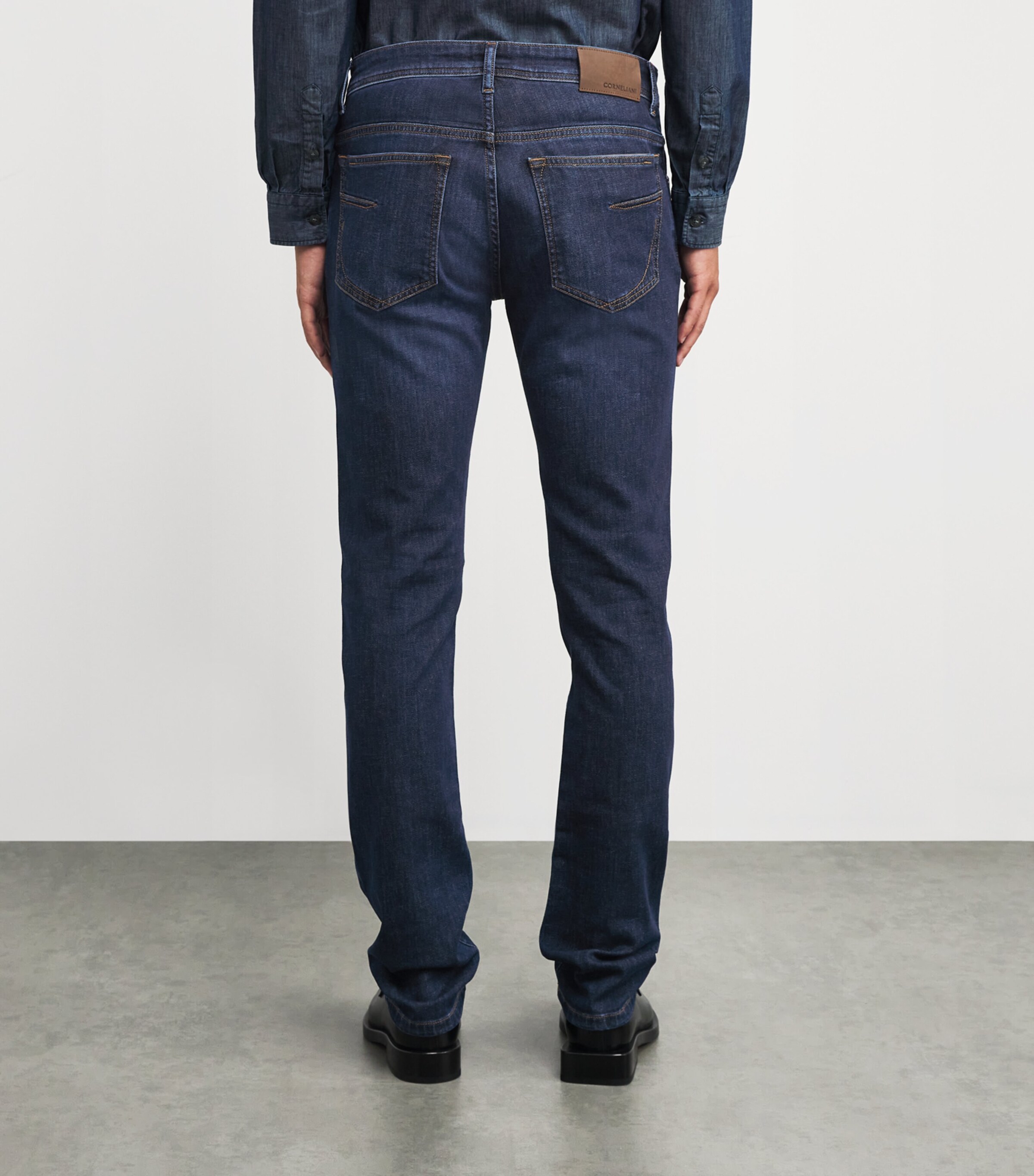 Corneliani Mens Straight-Fit Jeans Dark Blue Image 4