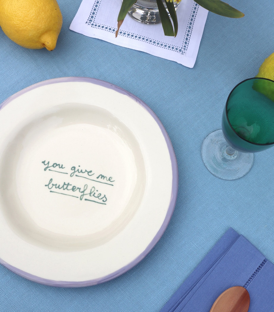 You Give Me Butterflies Dessert Plate (22cm) LILAC AND GREEN Image 4