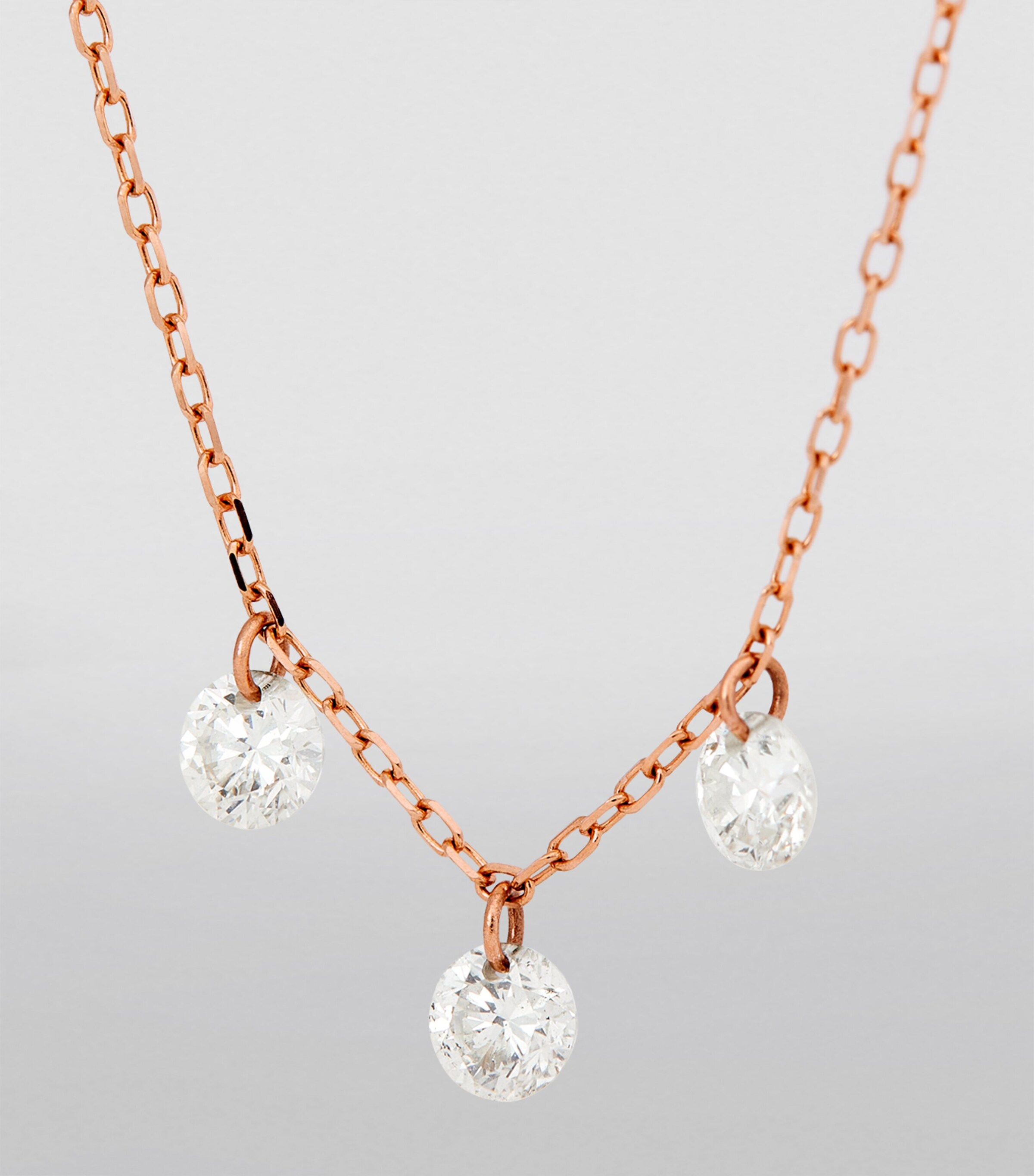 Persée Rose Gold and Diamond 3-Stone Danaé Necklace Rose Gold Image 5
